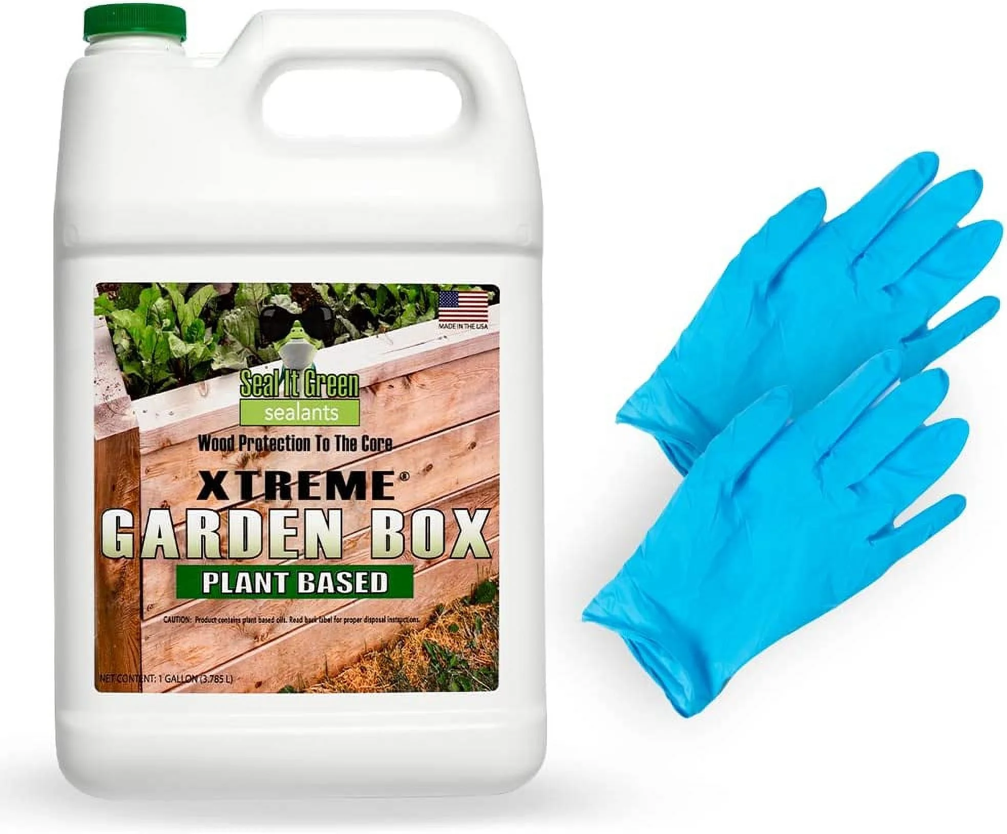 Seal It Green Garden Box Sealer-Plant Based, Non-Toxic & Non-Leaching, FDA Food Contact Safe, Garden Bed Wood Sealer. Helps Protect Cedar & All Wood Types Used for Raised Bed Gardens. (1 Gallon Kit)
