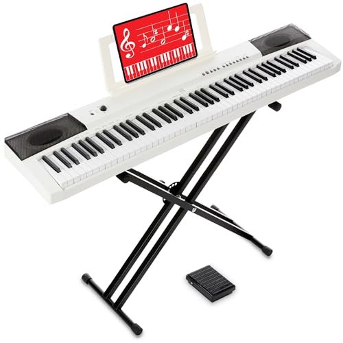 Best Choice Products 88-Key Full Size Digital Piano Electronic Keyboard Set for All Experience Levels w/Semi-Weighted Keys, Stand, Sustain Pedal, Built-In Speakers, 6 Voice Settings - Black