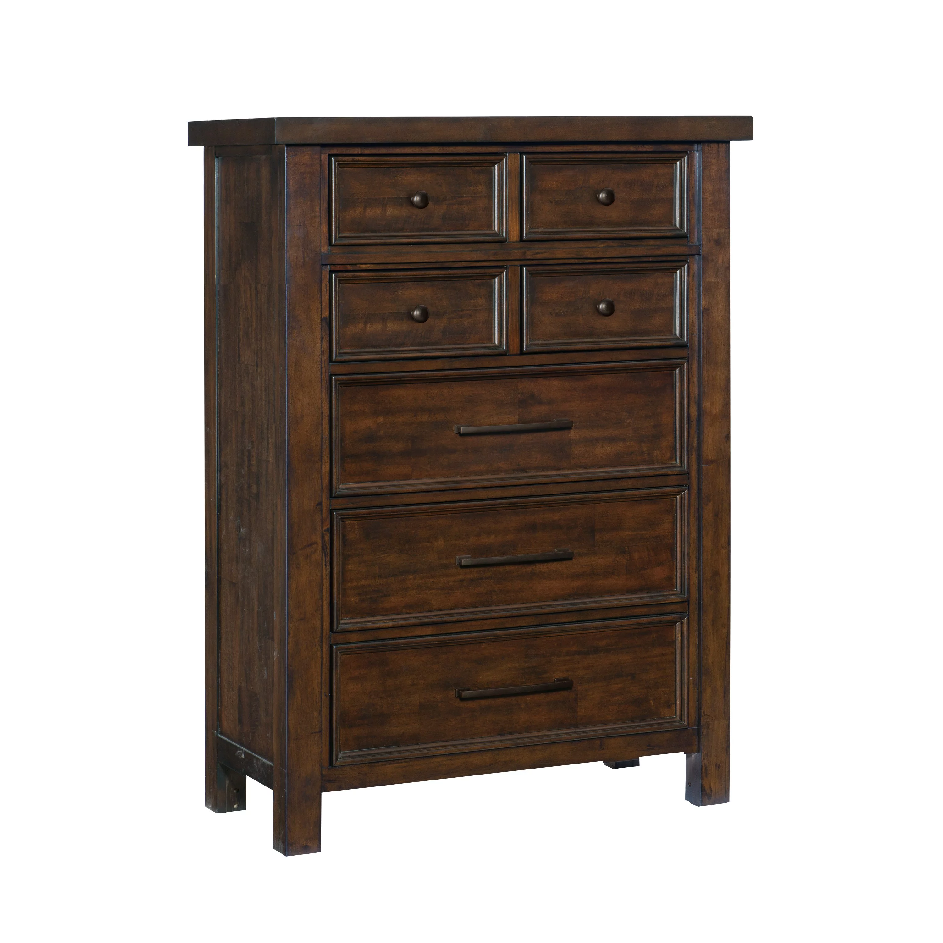 Dcenta Bedroom Brown Finish 1pc Chest of Drawers Mango Veneer Wood Transitional Furniture