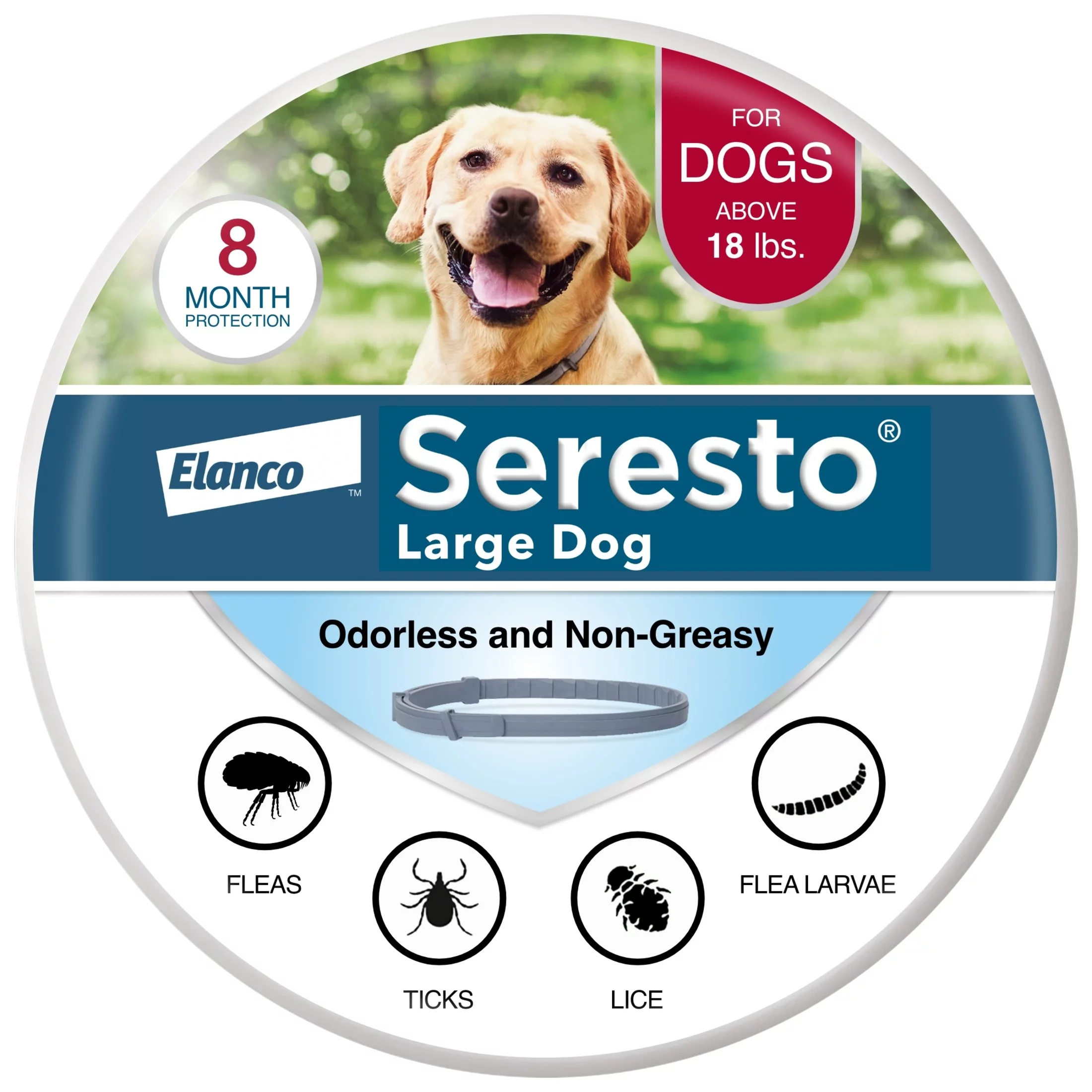 (2 pack) Seresto Large Dog Vet-Recommended 8-Month Flea & Tick Prevention Collar, 18+ lbs