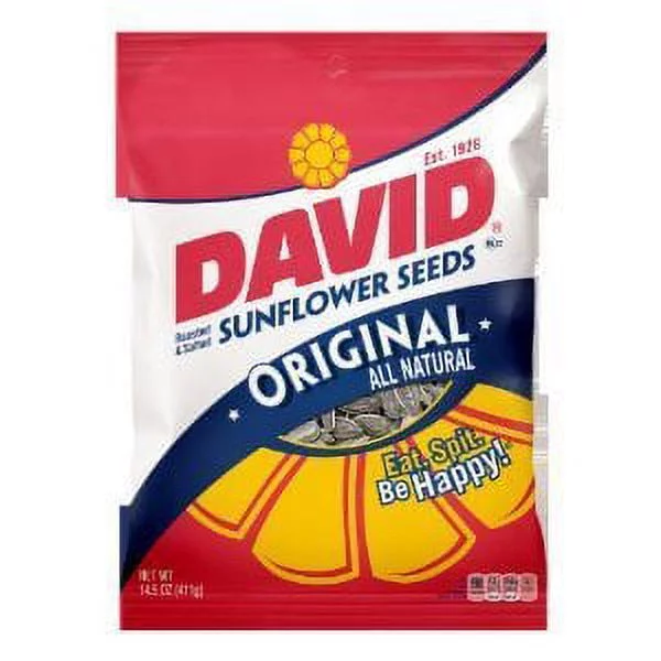 David Sunflower Seeds, Roasted and Salted (Pack of 48)