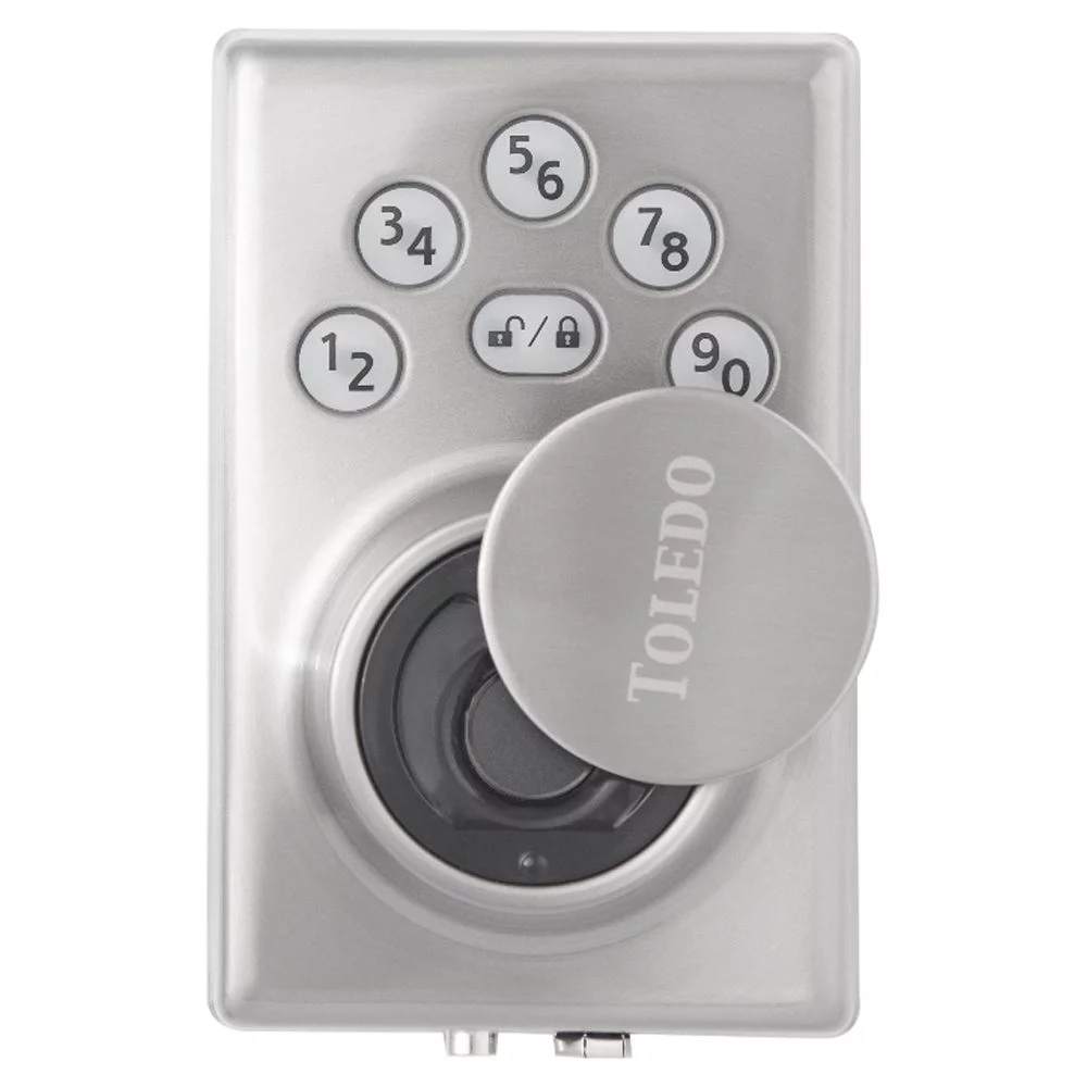 Toledo Electronic Biometric Dedbolt Lock in Satin Stainless Steel