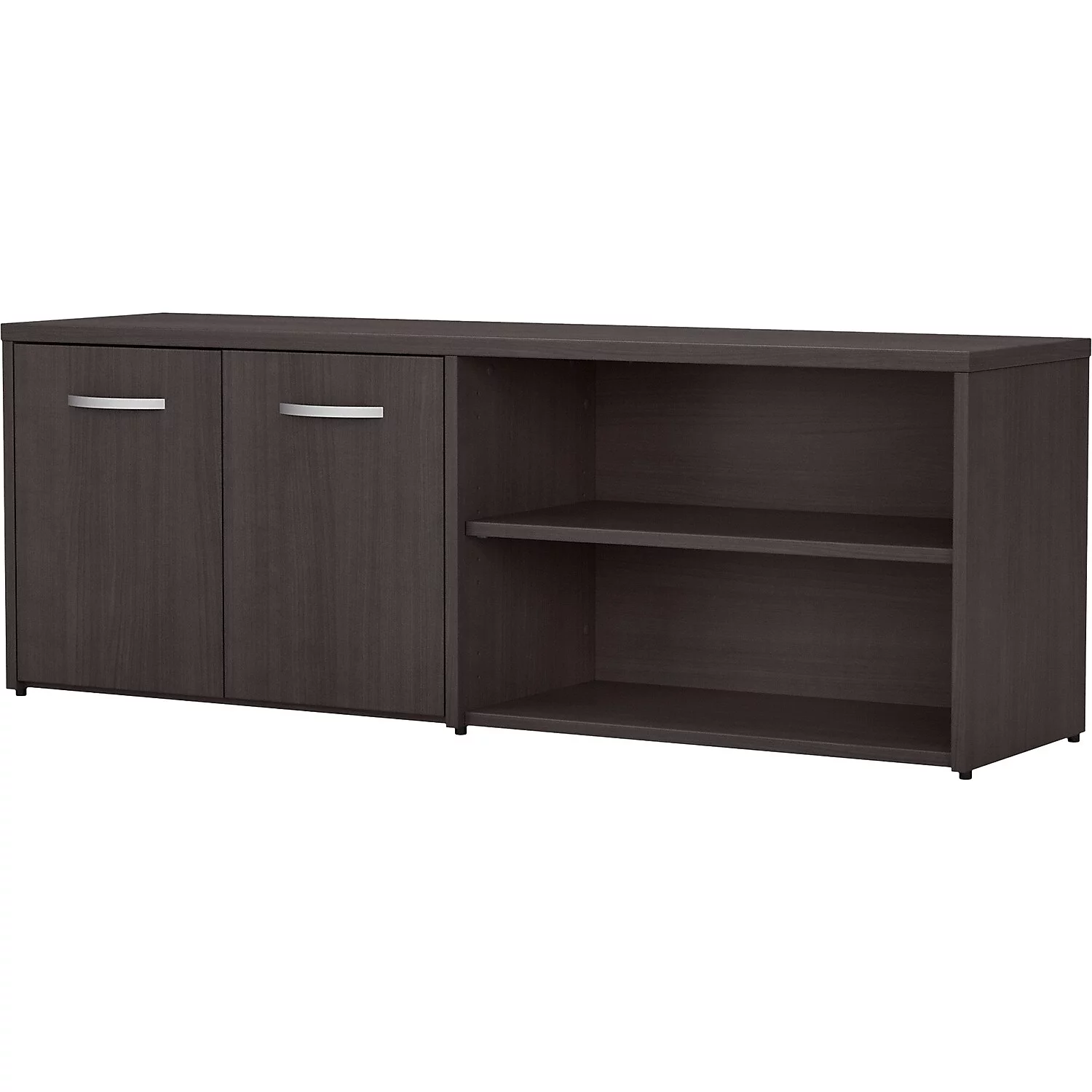 Bush Business Furniture Studio C Low Storage Cabinet with Doors and Shelves Storm Gray (SCS160SG)