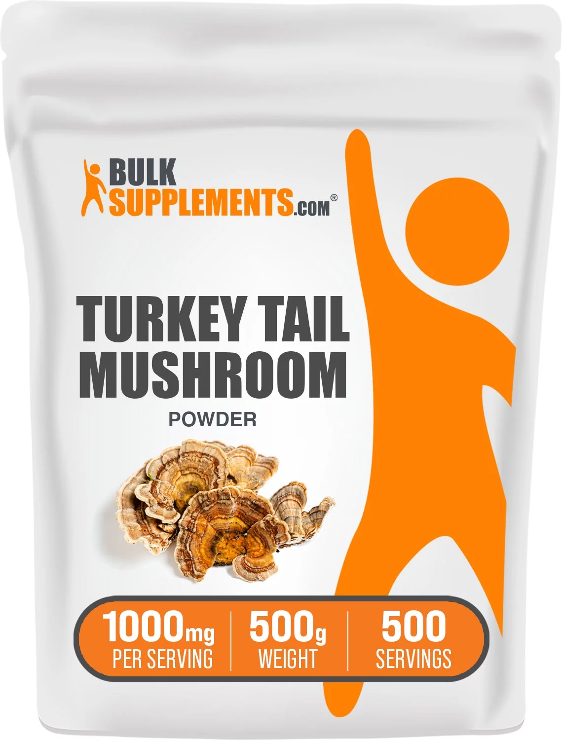BulkSupplements.com Turkey Tail Mushroom Extract Powder, 1000mg - Promotes Digestive Support (500G - 500 Serv)