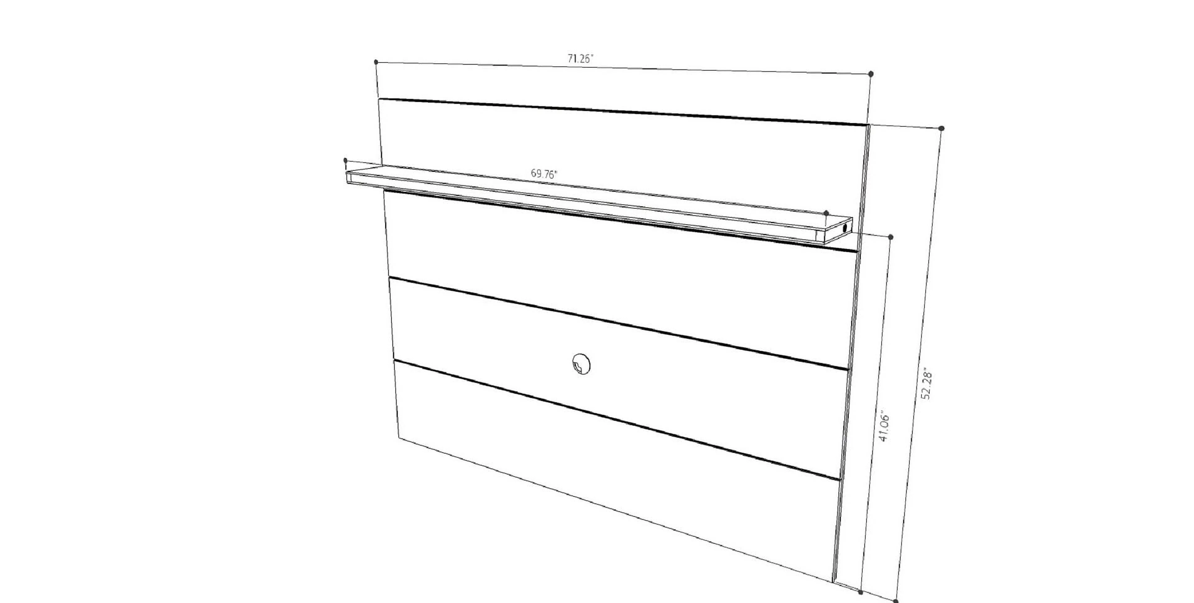 Manhattan Comfort Cabrini Floating Wall TV Panel 1.8 in Black Matte