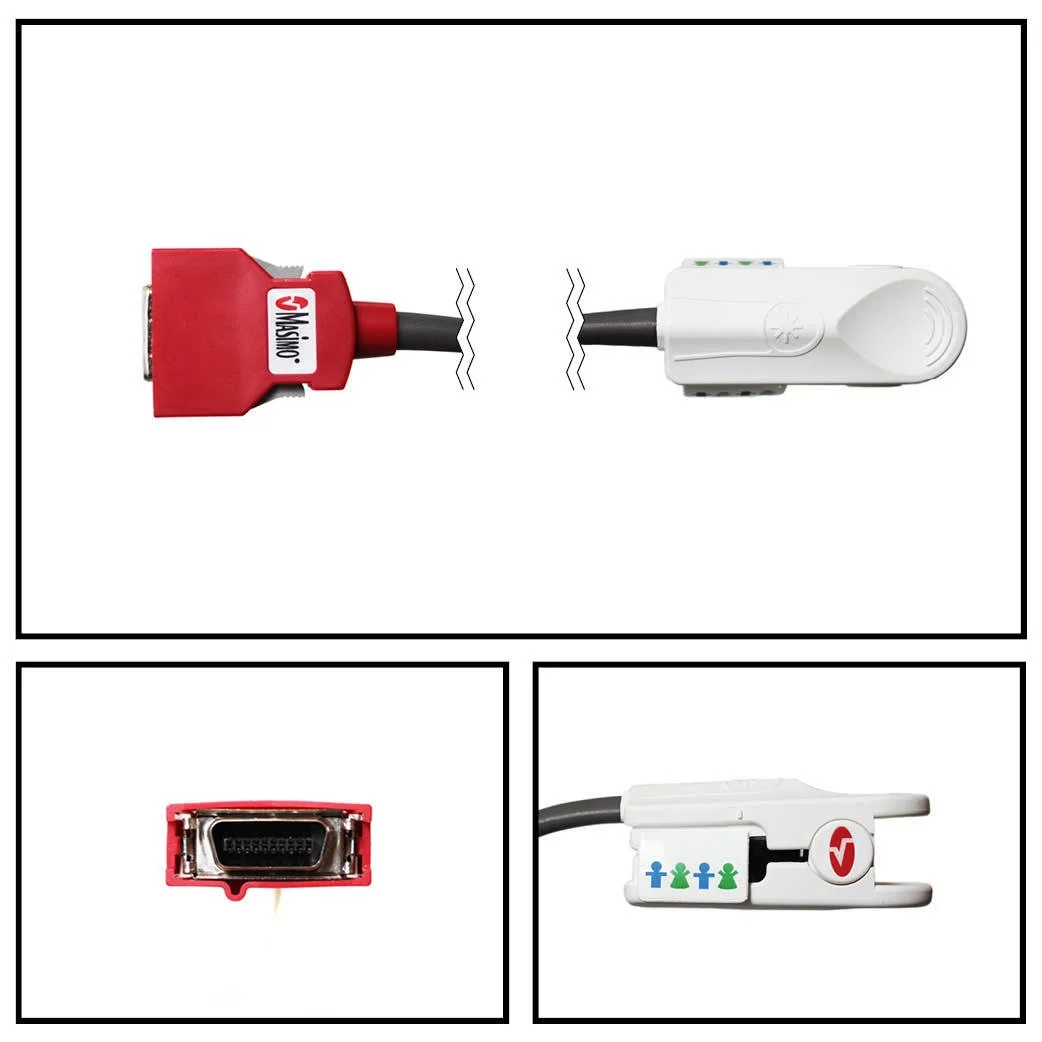 Masimo SET Red DCIP-DC3 Pediatric Hard Shell Finger SpO2 Sensor Red 20 Pin Connector 3FT/1M Cable, 1 Each - 2256