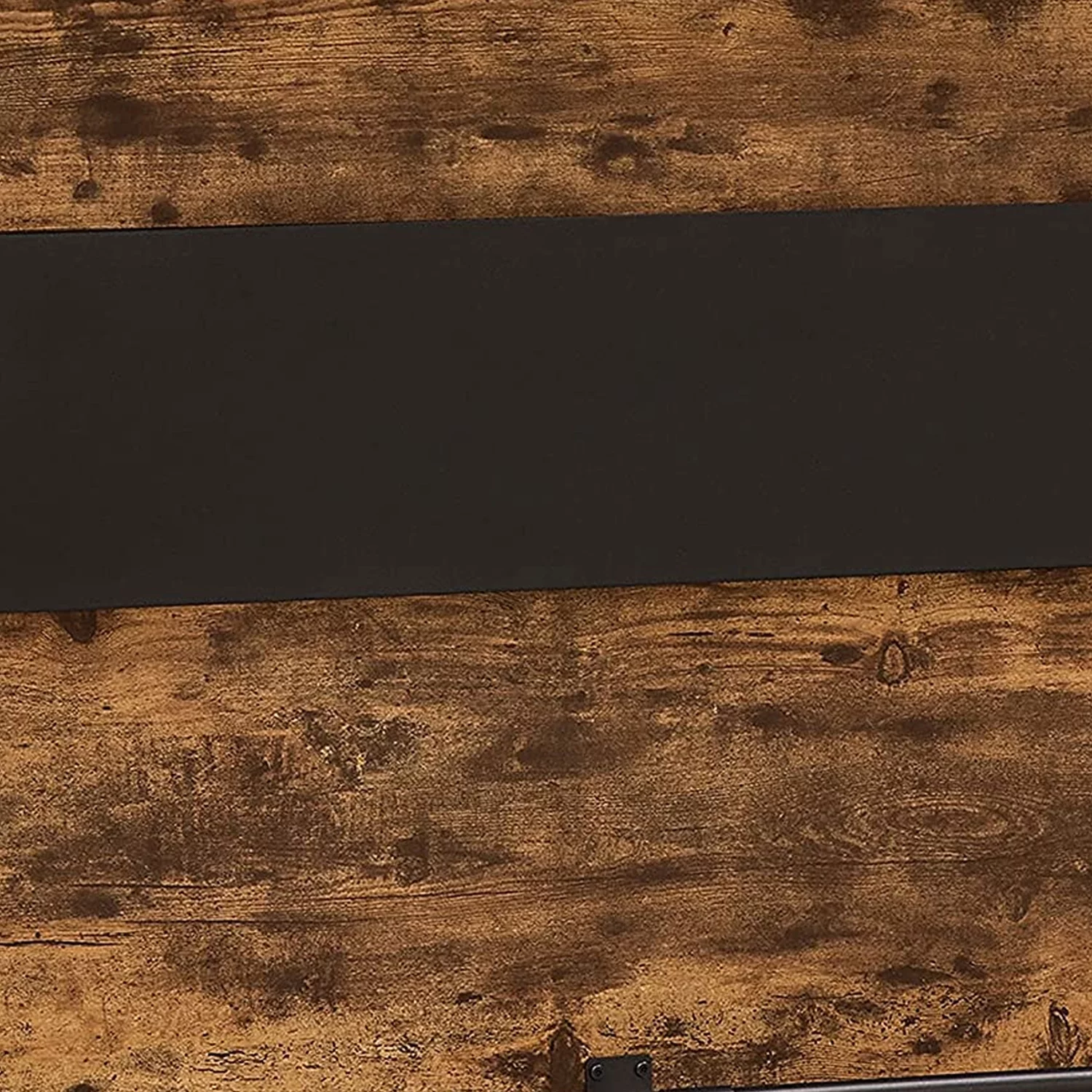 BenJara Urban Wooden Bar Unit with Stemware Rack, Wire Brushed Black