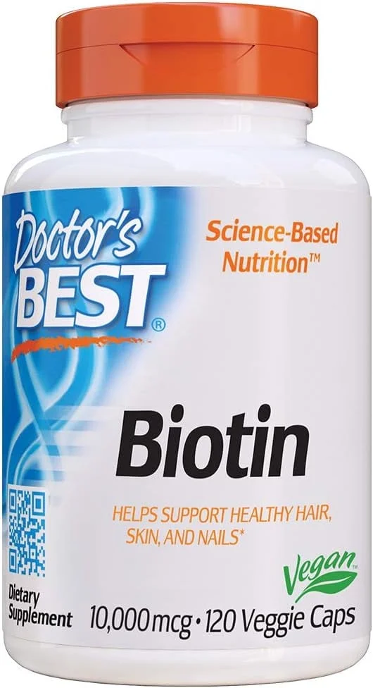 Doctor's Best Biotin - 10000 mcg - 120 Veggie Caps Pack of 2
