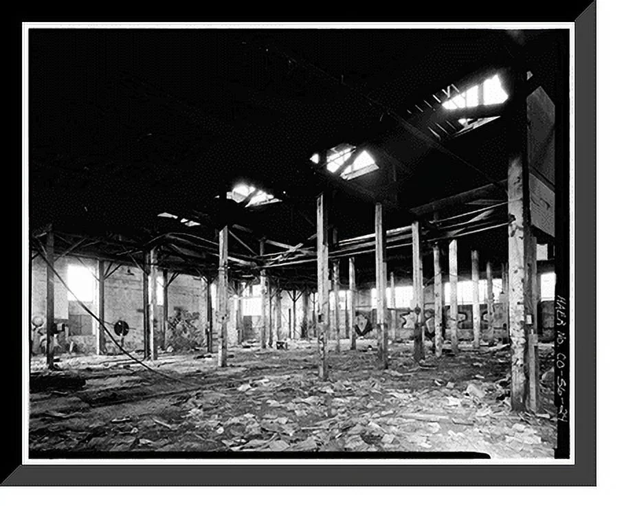 Historic Framed Print, Colorado & Southern Railway Denver Roundhouse Complex, Seventh Street, East of South Platte River, Denver, Denver County, CO - 24, 17-7/8