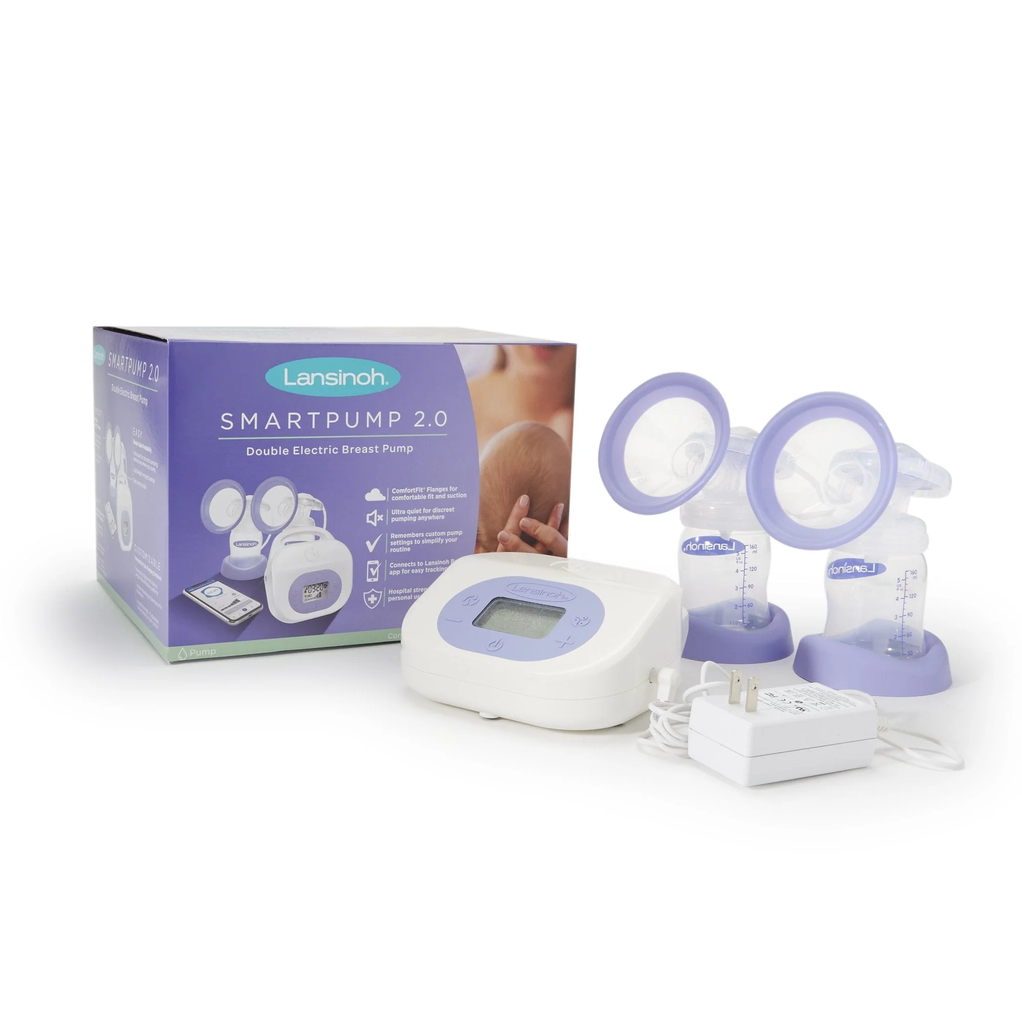 Lansinoh Smartpump 2.0 Double Electric Breast Pump Kit, Emerson Healthcare 53250, 1 Count