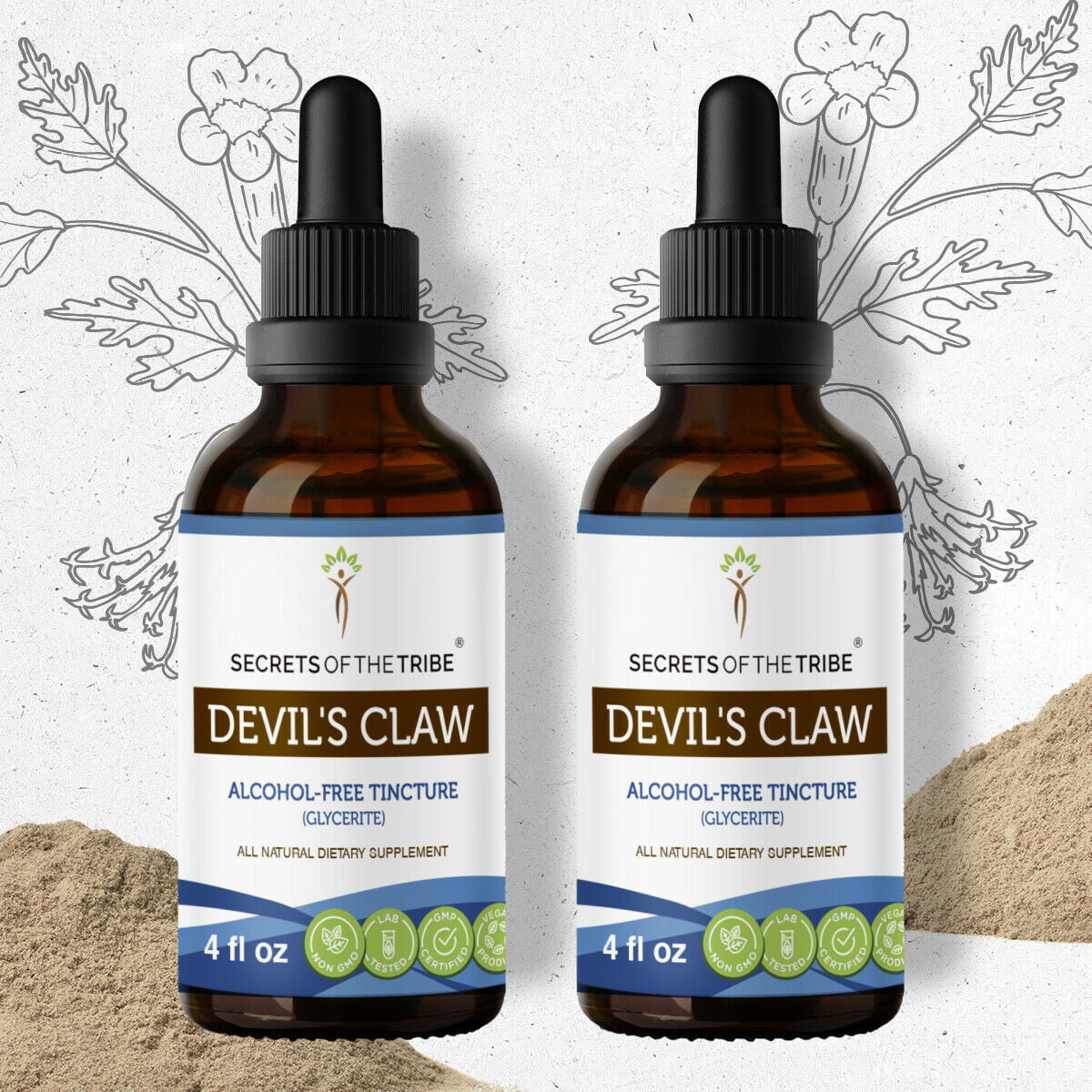 Devil's Claw Tincture Alcohol-FREE Extract, Organic Devil's Claw Harpagophytum Procumbens Healthy Joints 2x4 oz