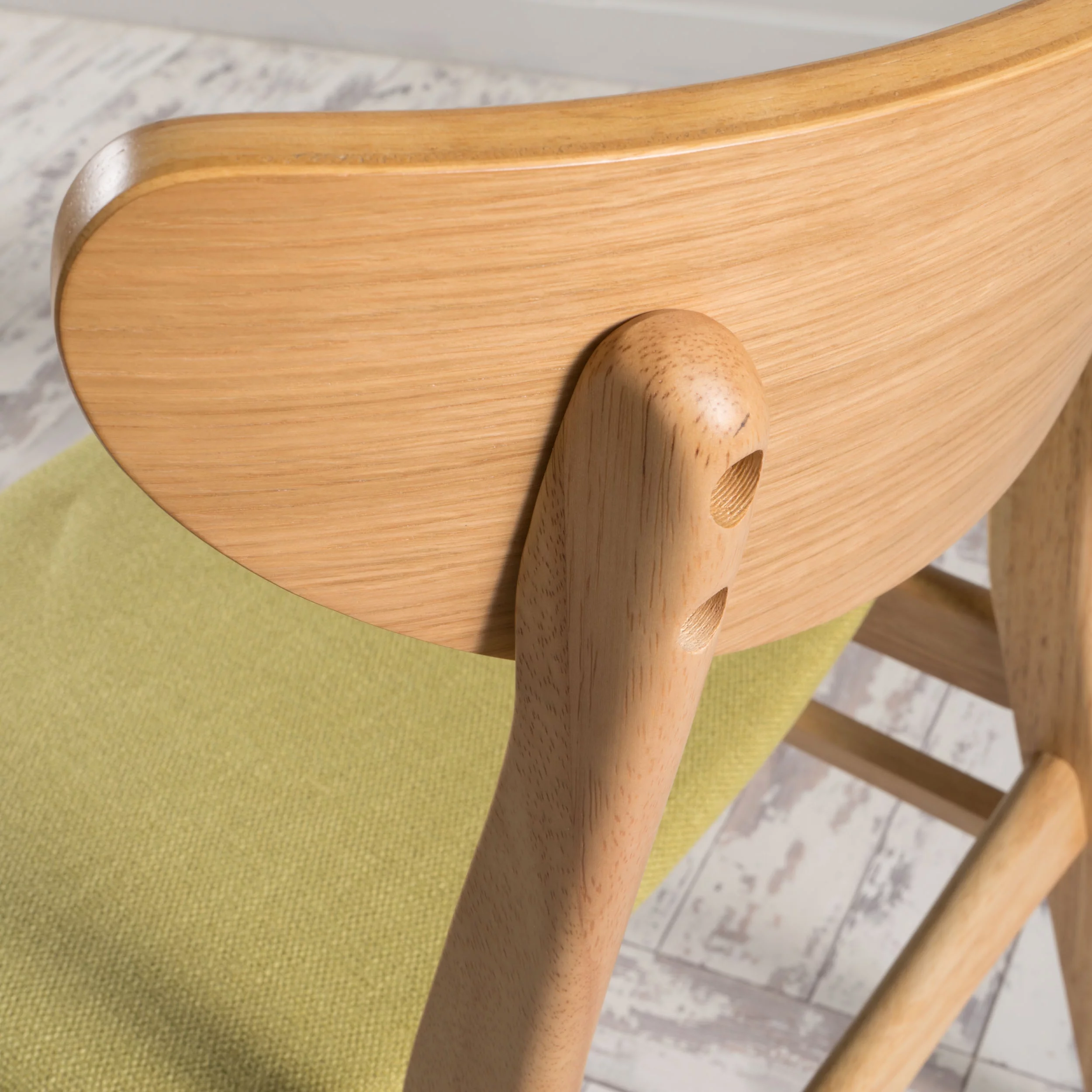 Lagom Ava Mid Century Modern Fabric Dining Chairs, Set of 2, Green Tea