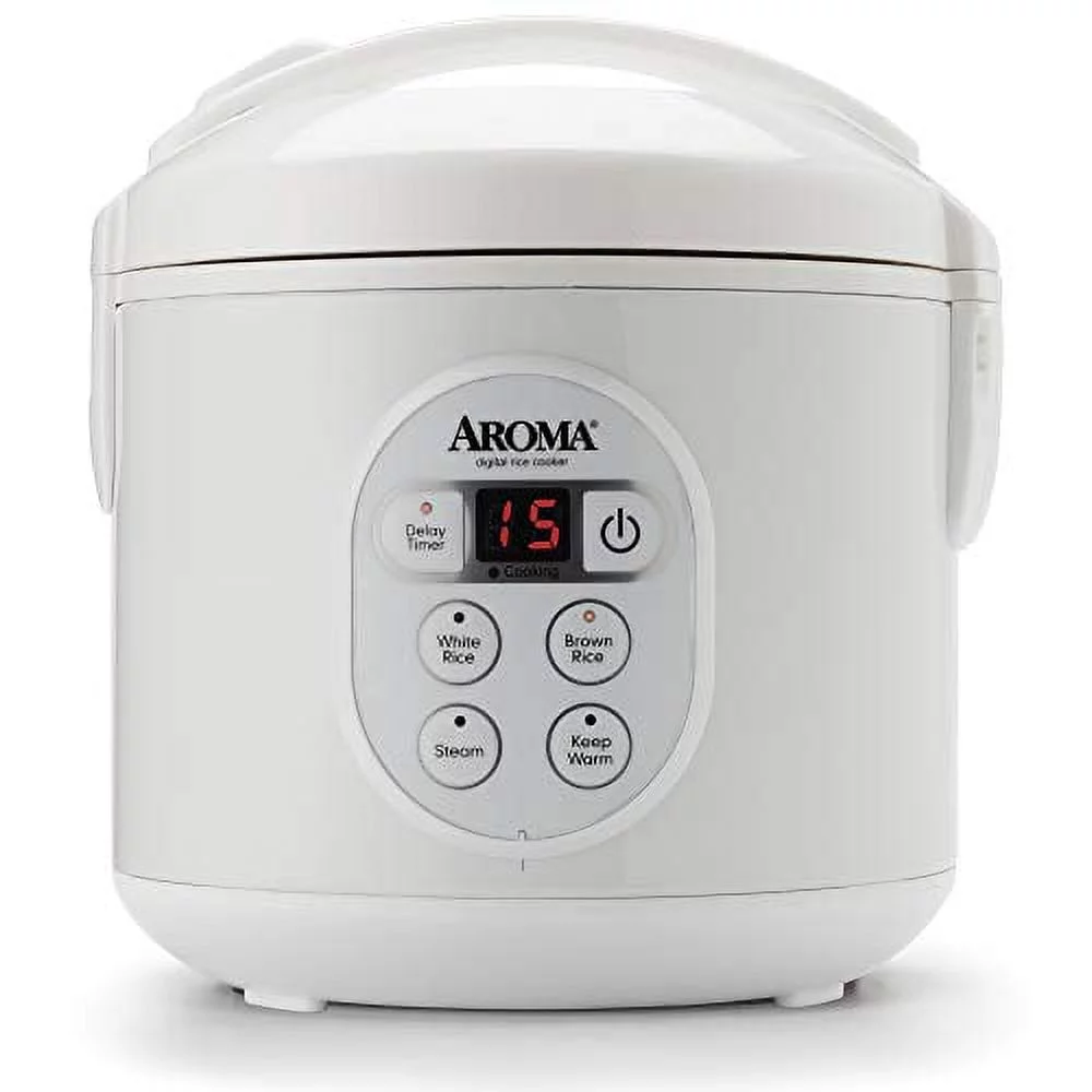 Aroma Housewares 8-Cup Cooked 4-Cup UNCOOKED Digital Rice Cooker and Food ARC-914D