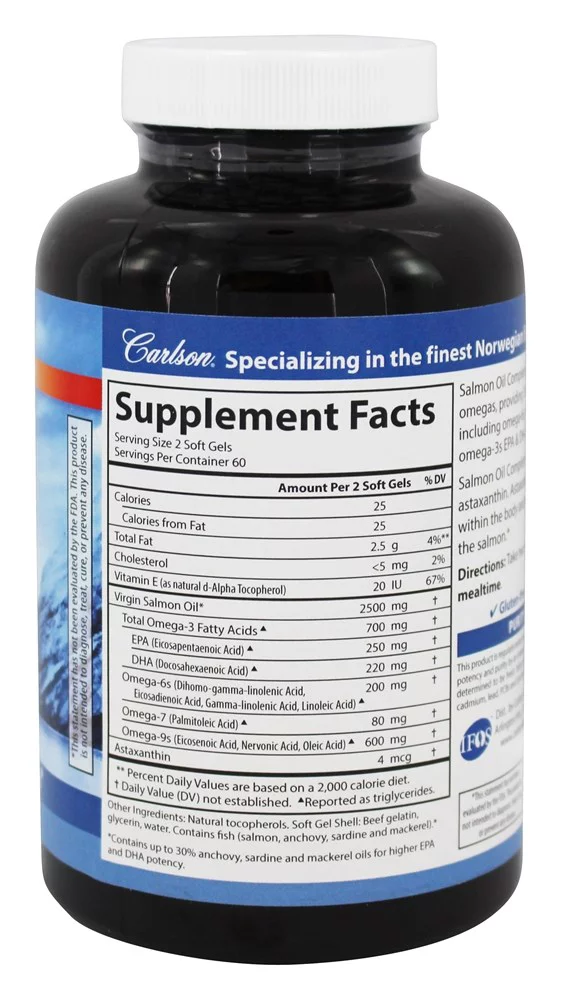 Carlson Labs - Salmon Oil Complete 1250 mg. - 120 Softgels