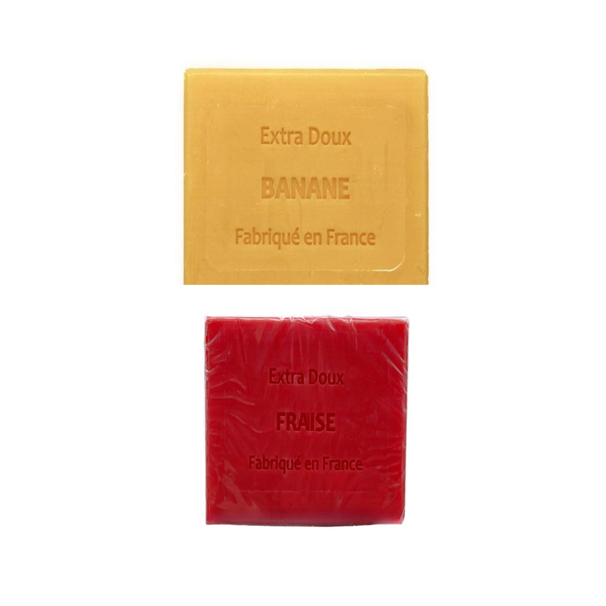 Du Monde a La Provence Banane Banana/Fraise Strawberry Soap Made in France 100g - Combi-Pack