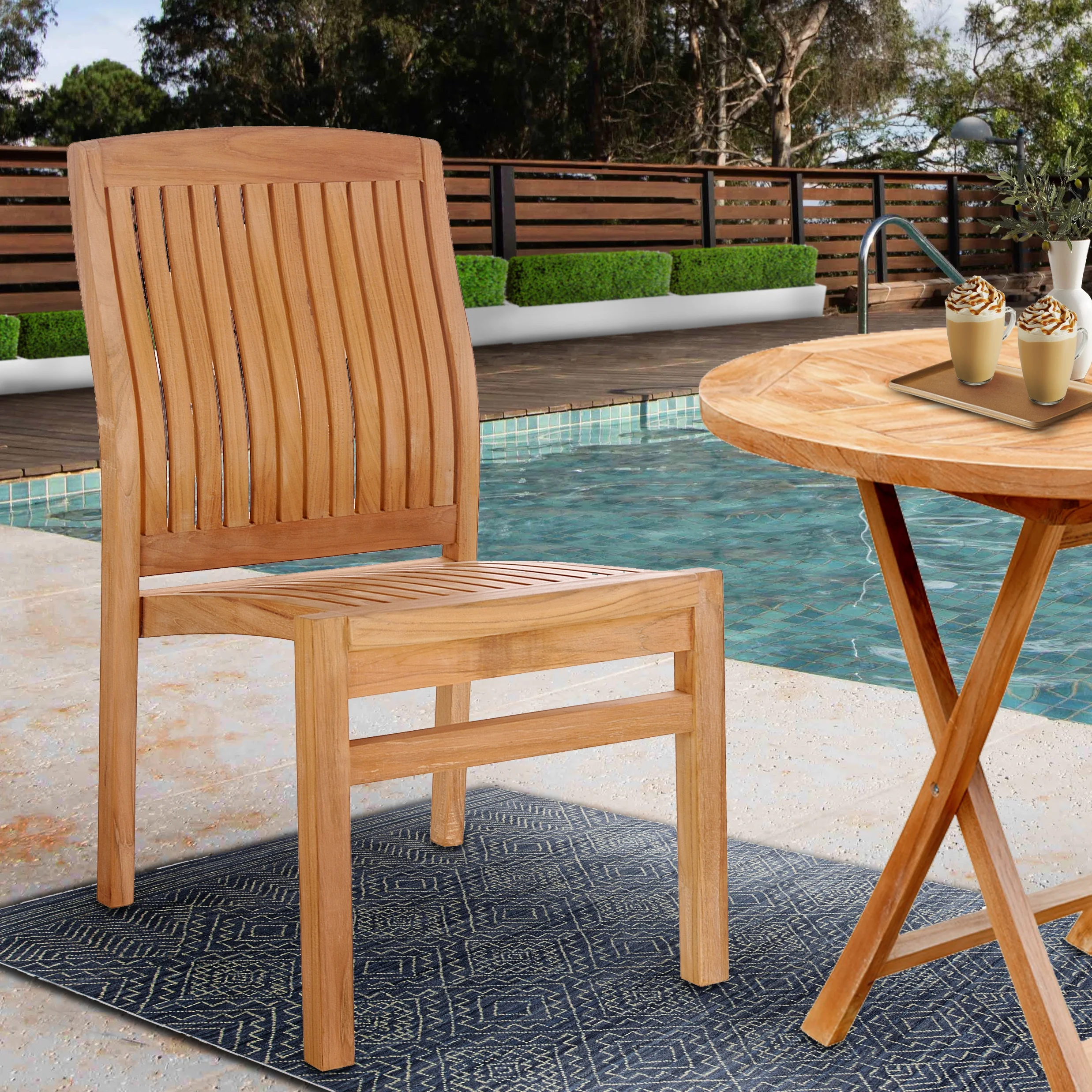 Teak Wood Belize Outdoor Patio Side Chair