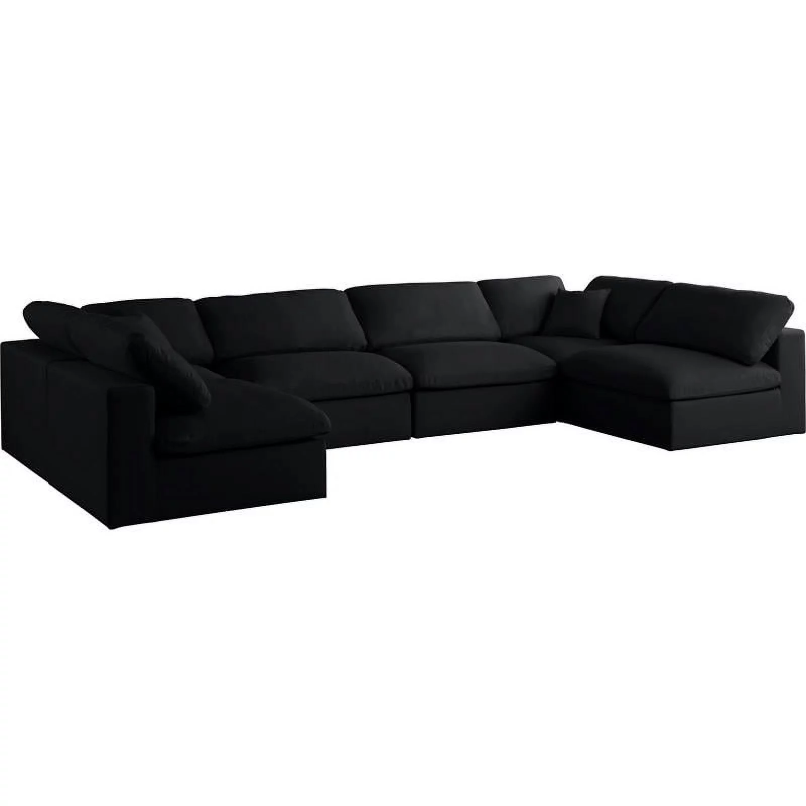 Meridian Furniture Plush Black Velvet Standard Modular Sectional