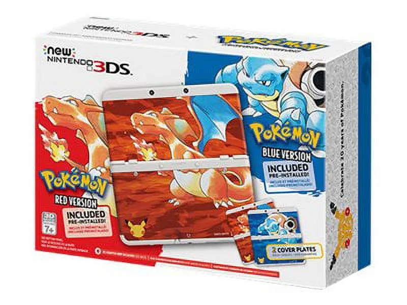 New Nintendo 3DS - Pok������mon 20th Anniversary Bundle - handheld game console - Pokemon Blue Version, Pokemon Red Version