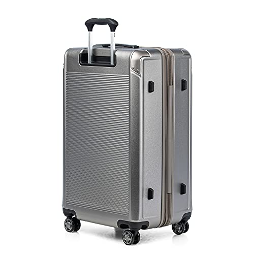 Travelpro Platinum Elite Hardside Expandable Carry on Luggage, 8 Wheel Spinner, TSA Lock, Hard Shell Polycarbonate Suitcase, Metallic Sand, Compact Carry on 20-Inch