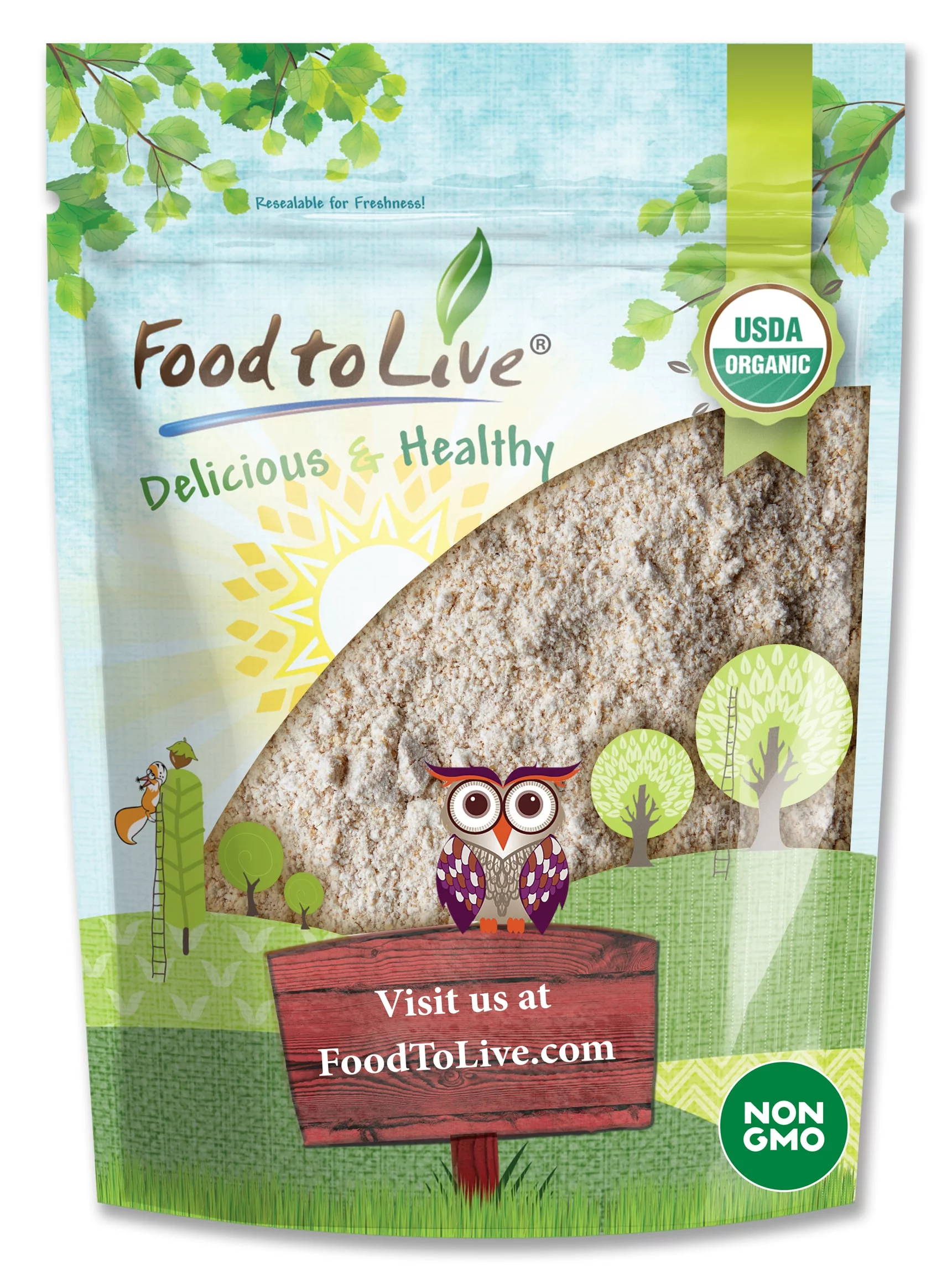 Organic Whole Grain Buckwheat Flour, 4 Pounds — Non-GMO, Kosher, Raw, Vegan — by Food to Live