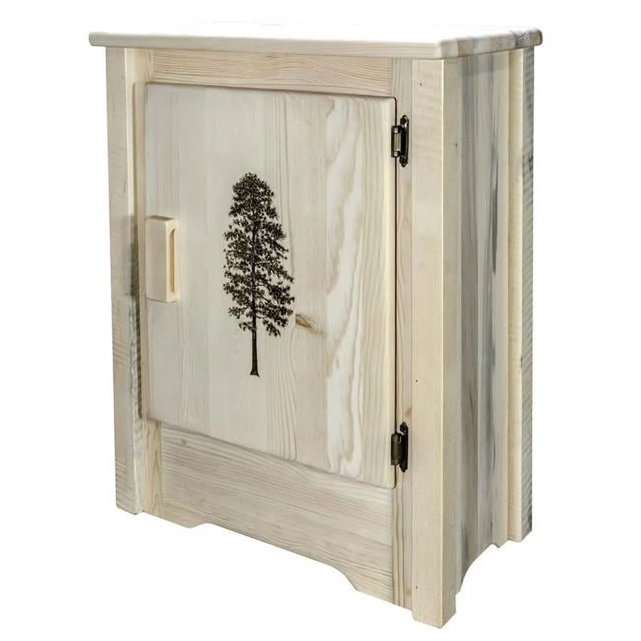Montana Woodworks Homestead Wood Accent Cabinet with Pine Design in Natural