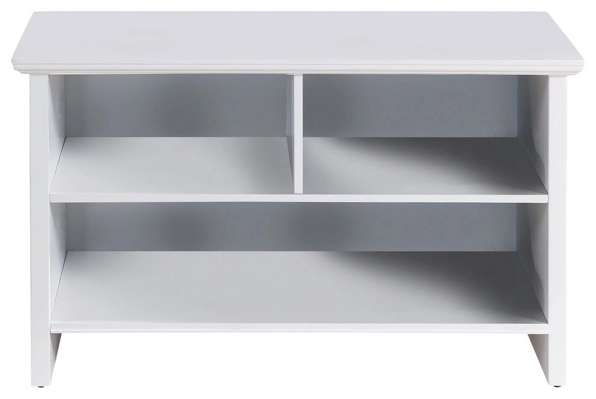 Tyra Entryway Shoe Bench With Cubby Storage, White Wood