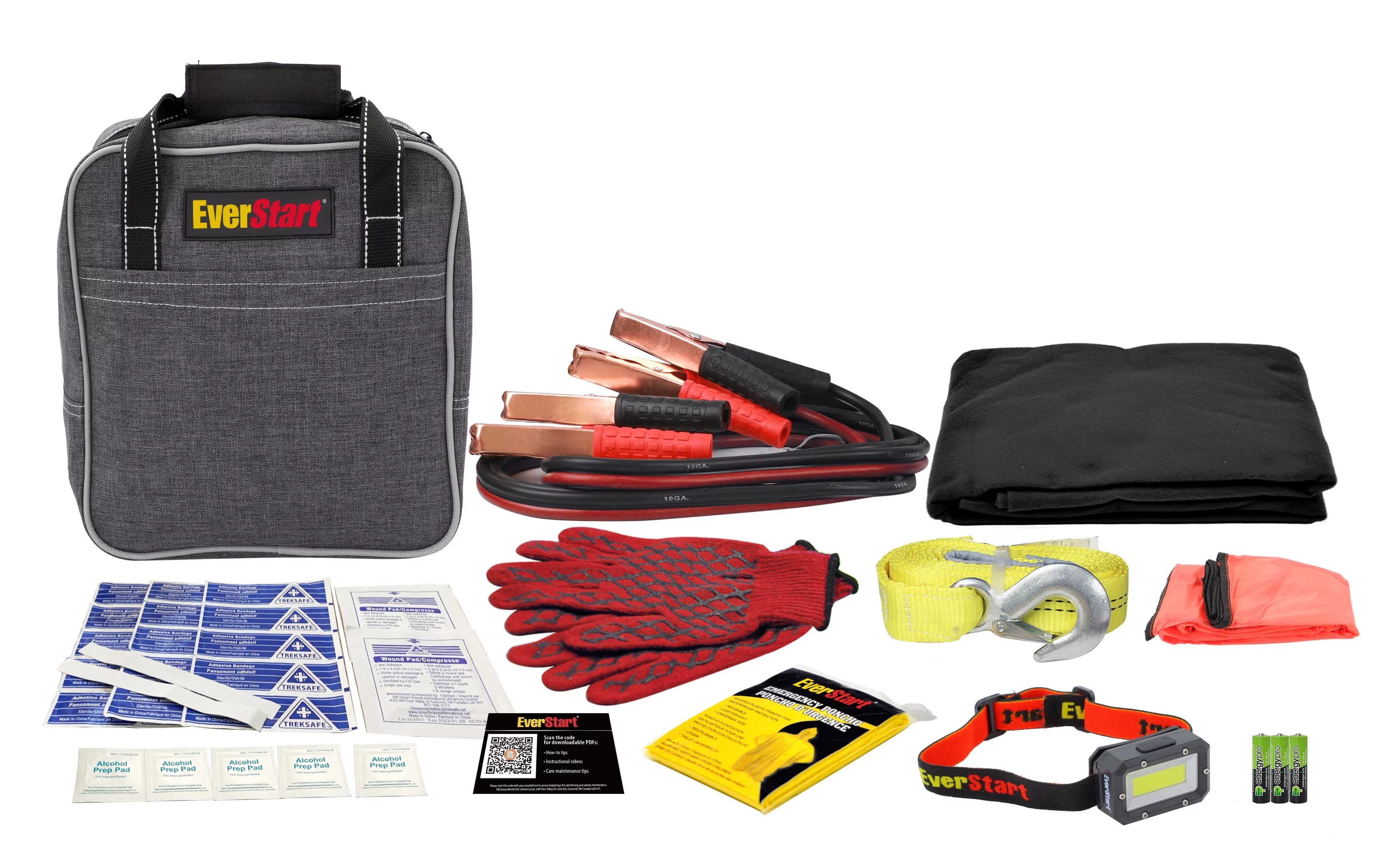 EverStart Deluxe Kit with Booster Cables. Assembled Product Dimensions: 12in x 14in x 5in
