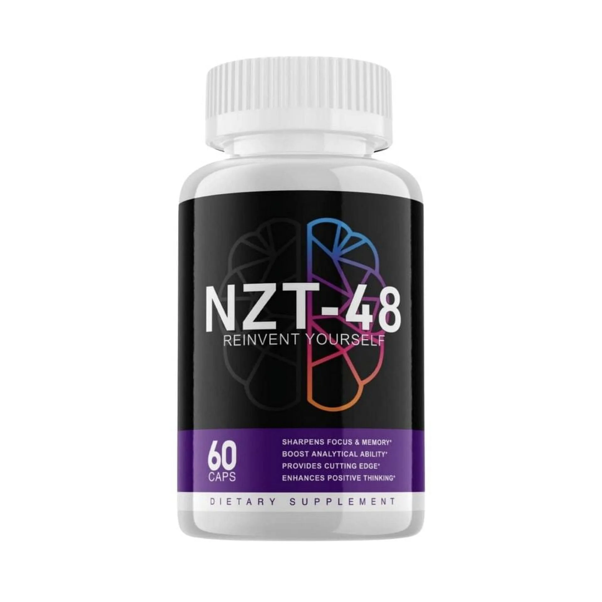 NZT-48 Brain Booster, Focus, Memory, Function, Clarity- 60 Capsules