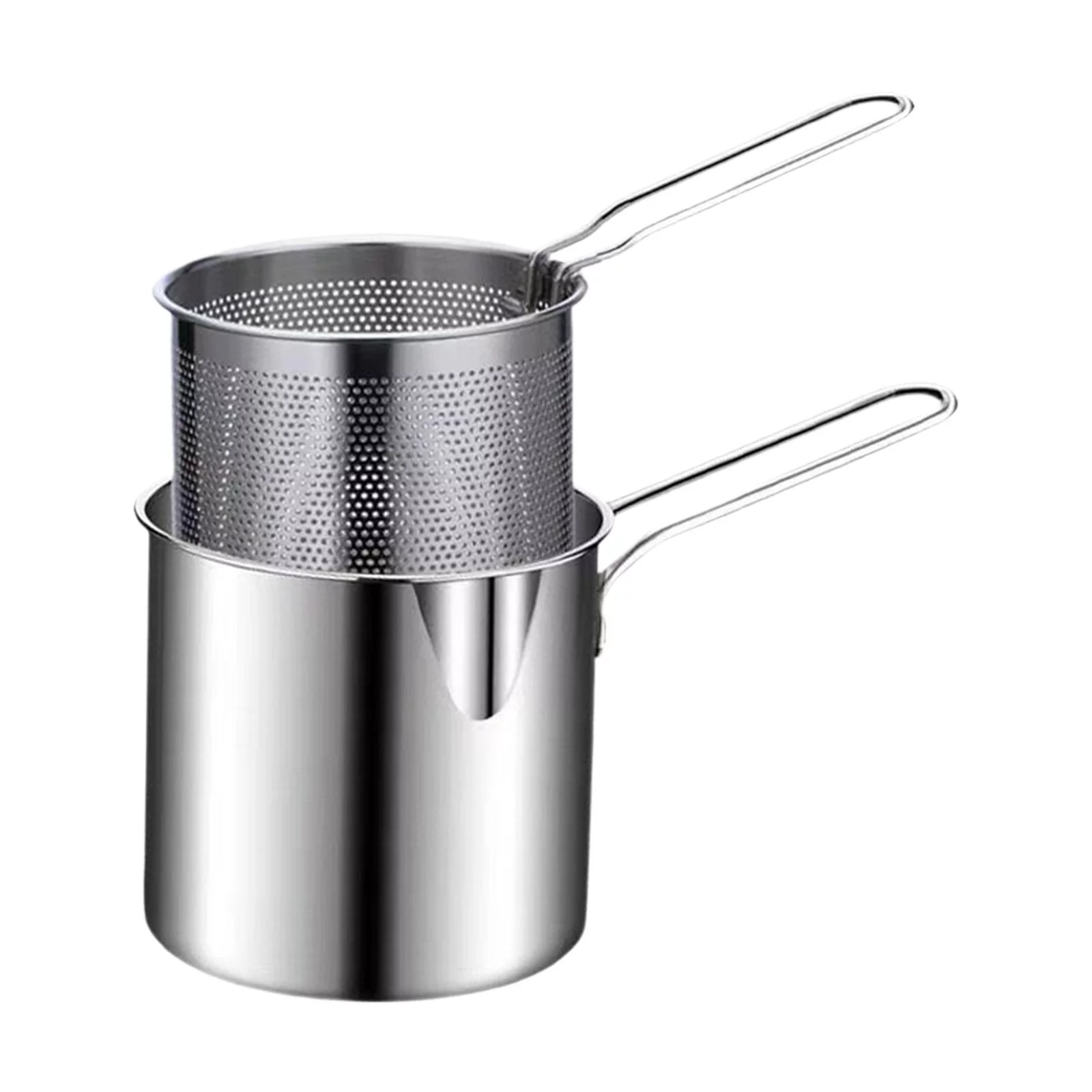Stainless Steel Deep Fryer Pot with Basket for Outdoor Party Fried Chicken Legs,French Fries,Cooking Tools