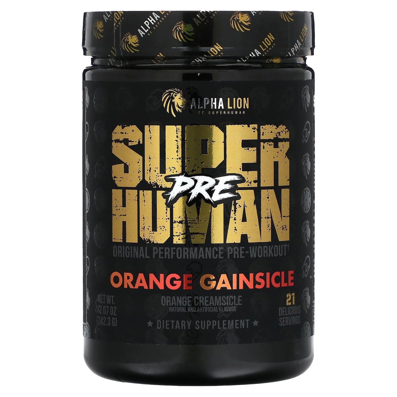 Alpha Lion Superhuman Pre Workout (Award Nutrition Brand) Orange Gainsicle (21 servings) *EN