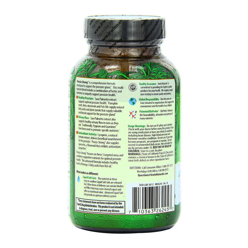 Irwin Naturals Prosta-Strong, Prostate Health - 90 ct (2 Pack) + Pill Case