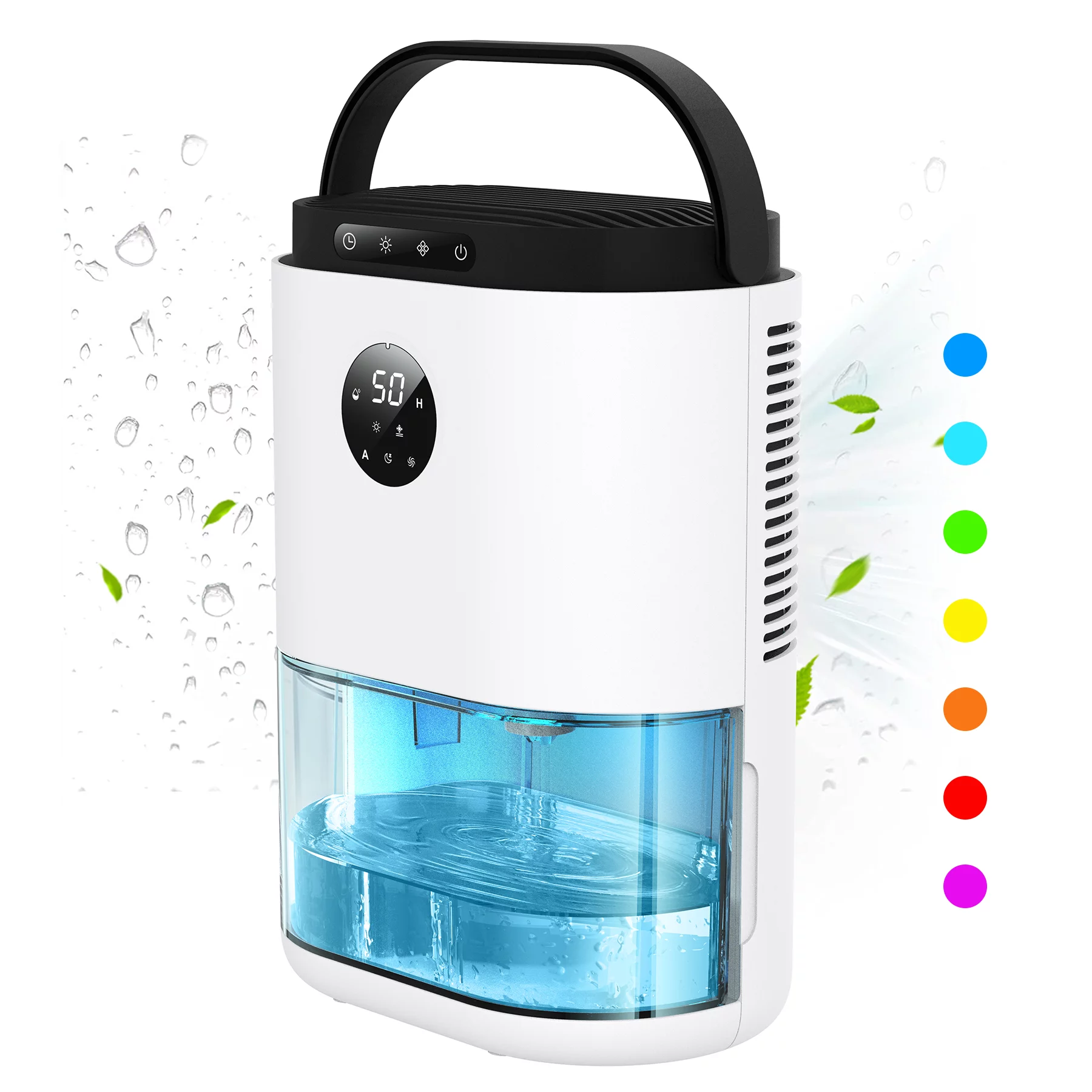 Kloudic Dehumidifier for Home with Humidify Control, 77.5 oz (2300 ml), 480 Sq. ft., White