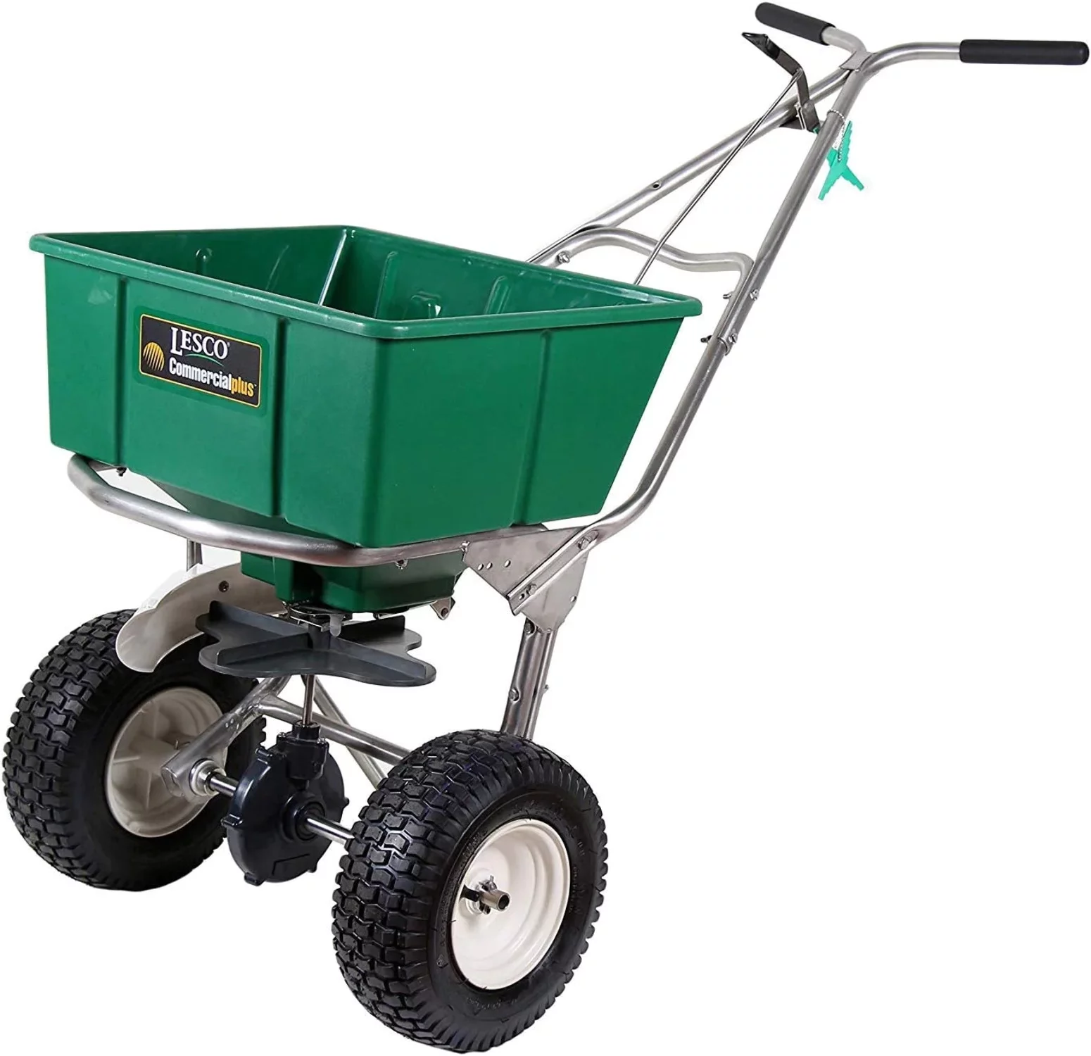 Lesco High Wheel Fertilizer Spreader w/ Manual Deflector 80 Lb. Hopper