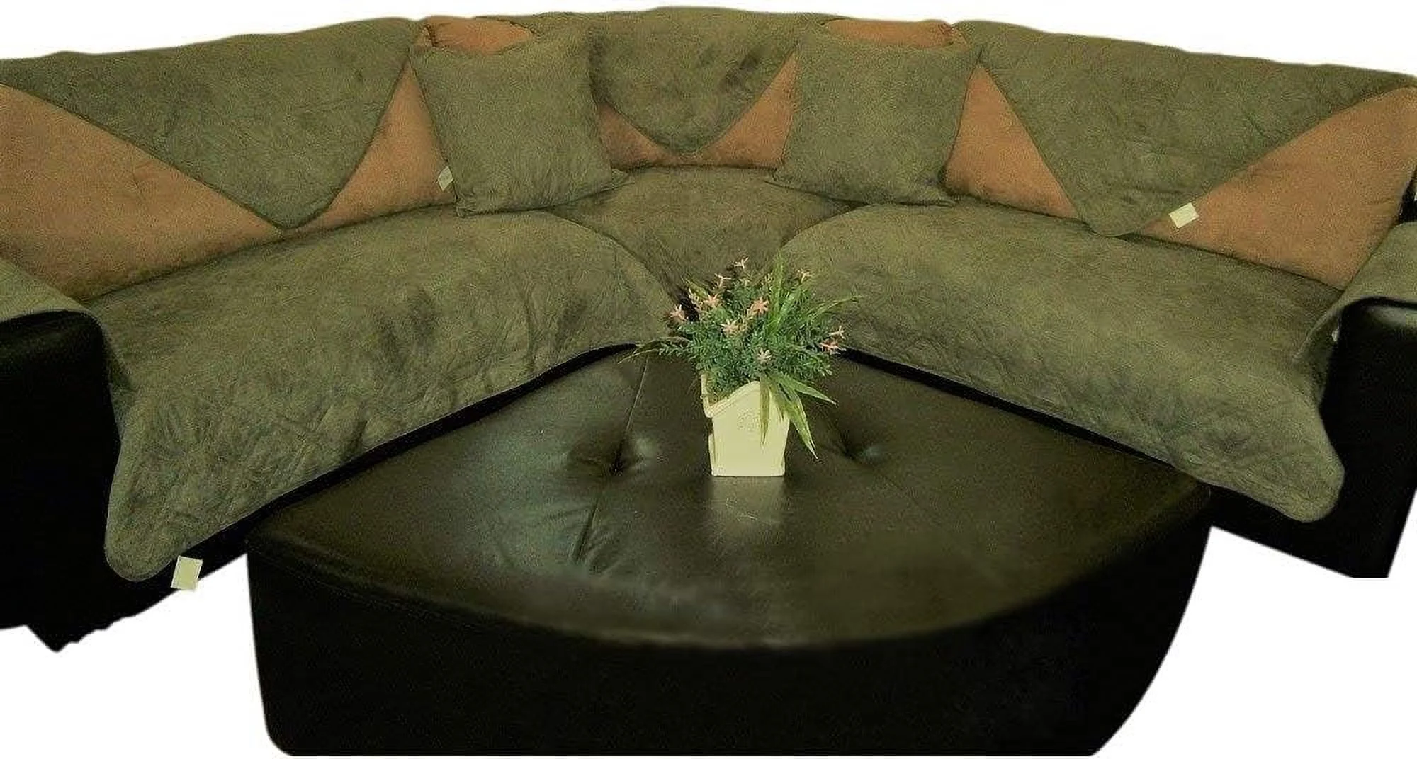 Quilted Micro Suede Sage Green Sectional Sofa Cover Pad Sold By Piece Than Set (Sagegreen 35X82)