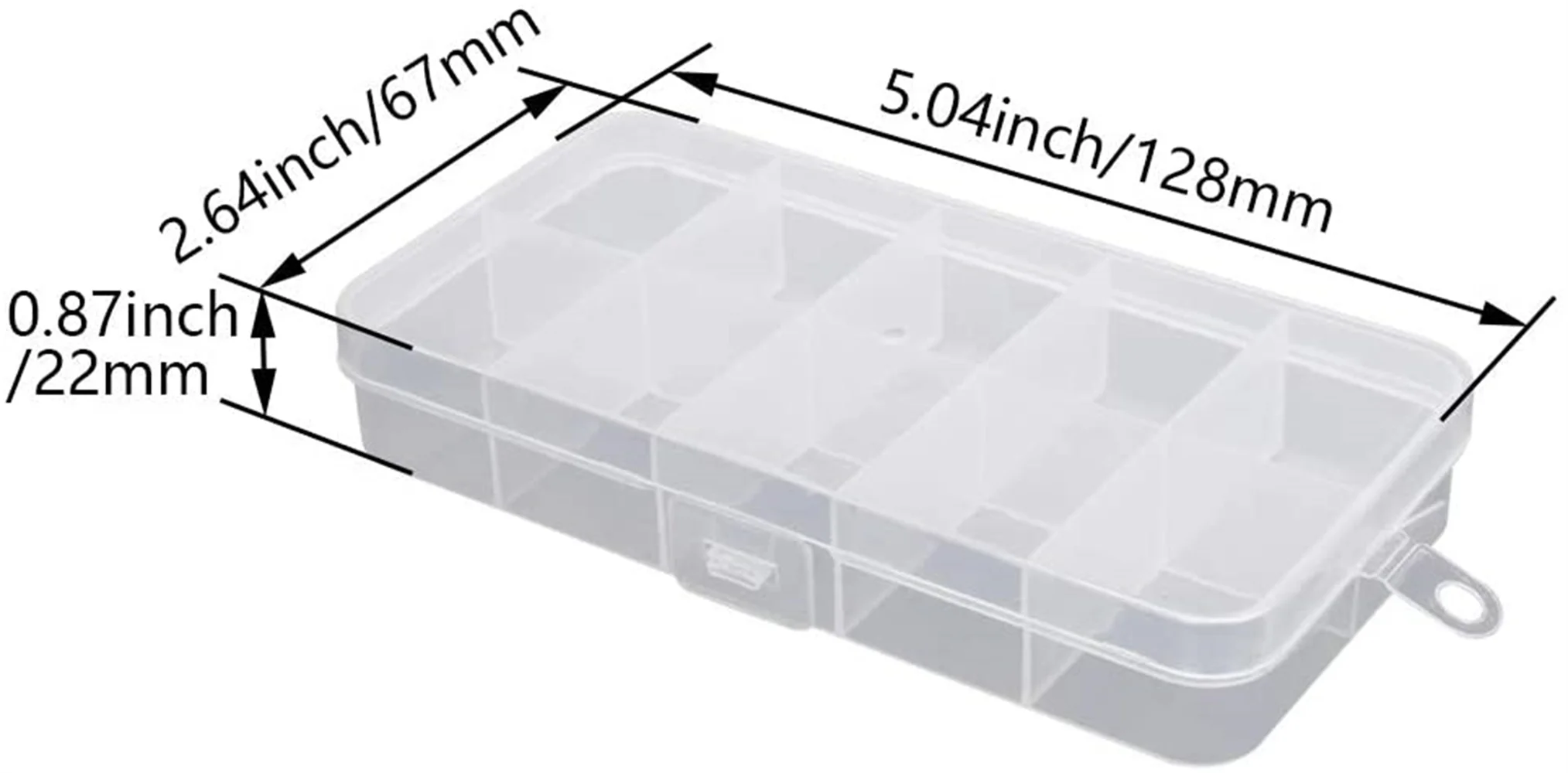 Component Storage Box - Plastic Fixed 10 Grids Electronic Component Containers Tool Boxes Clear Pack of 2