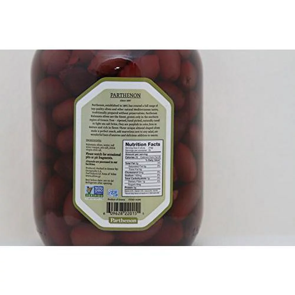Parthenon Pitted Kalamata Olives In With Red Wine Vinegar & Extra Olive Oil , 2- 53 Oz Pack