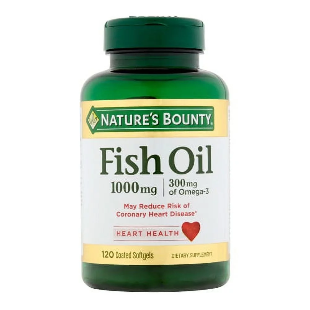 Natures Bounty Odorless Fish Oil 1000 mg with 300 mg of Omega 3 Supplement Softgels, 120 Ea, 2 Pack