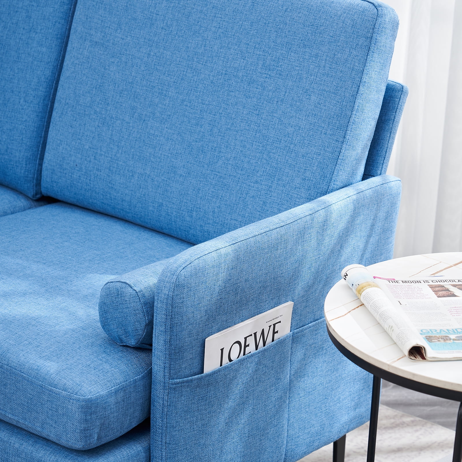 paproos Mid-Century Modern Love Seat,Small Couch for Small Space for Living Room,Bedroom,Apartment,Studio