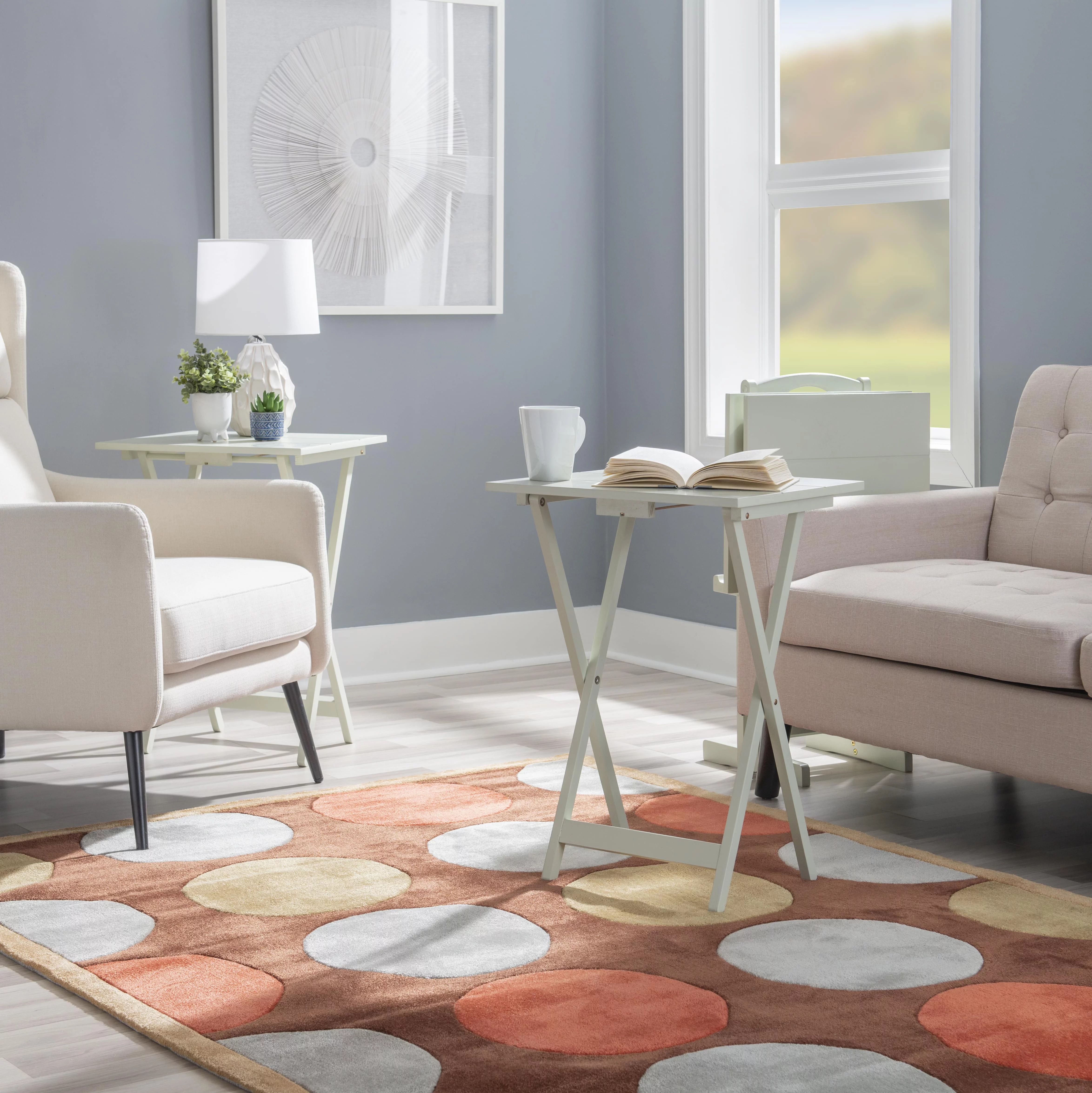 Linon Girard Folding Tray Table Set, 26.38