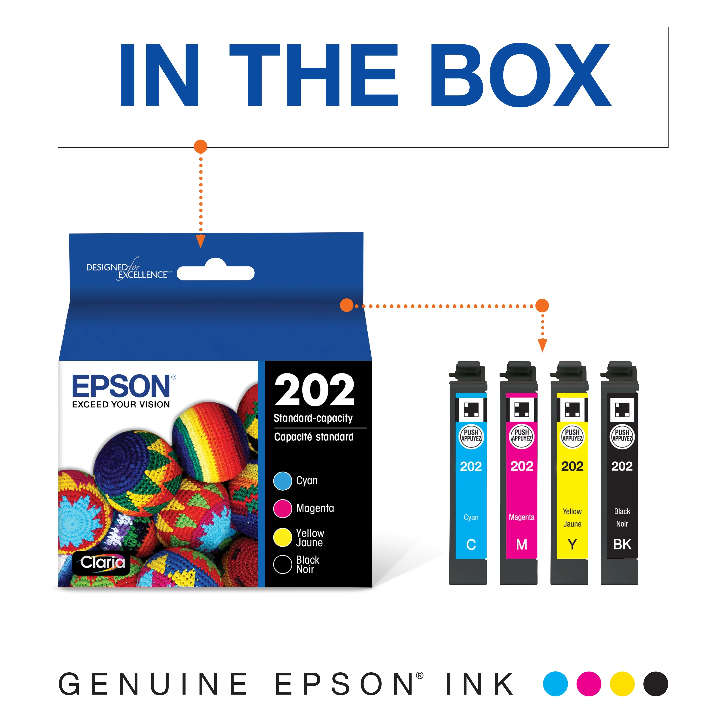 EPSON 202 Claria Ink Standard Capacity Black & Color Cartridge Combo Pack (T202120-BCS) Works with WorkForce WF-2860, Expression XP-5100