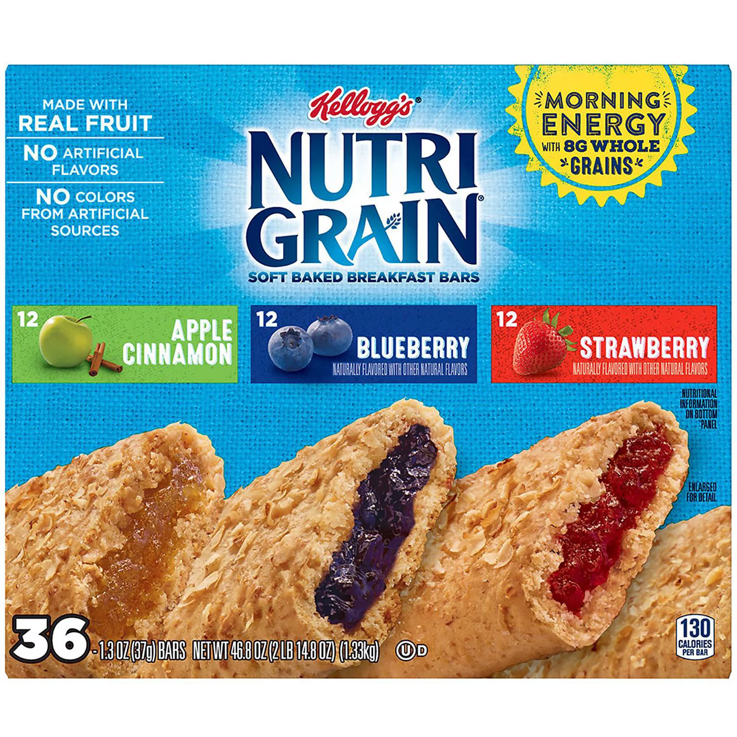 Nutri-Grain-Kellogg's Cereal Bars Variety Pack, 1.3 oz (36-Count Each)