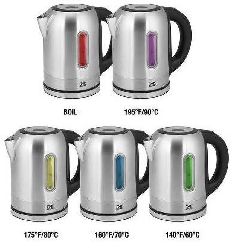 Kalorik JK 40770 SS Led Water Kettle, Stainless Steel, 57-Ounce,