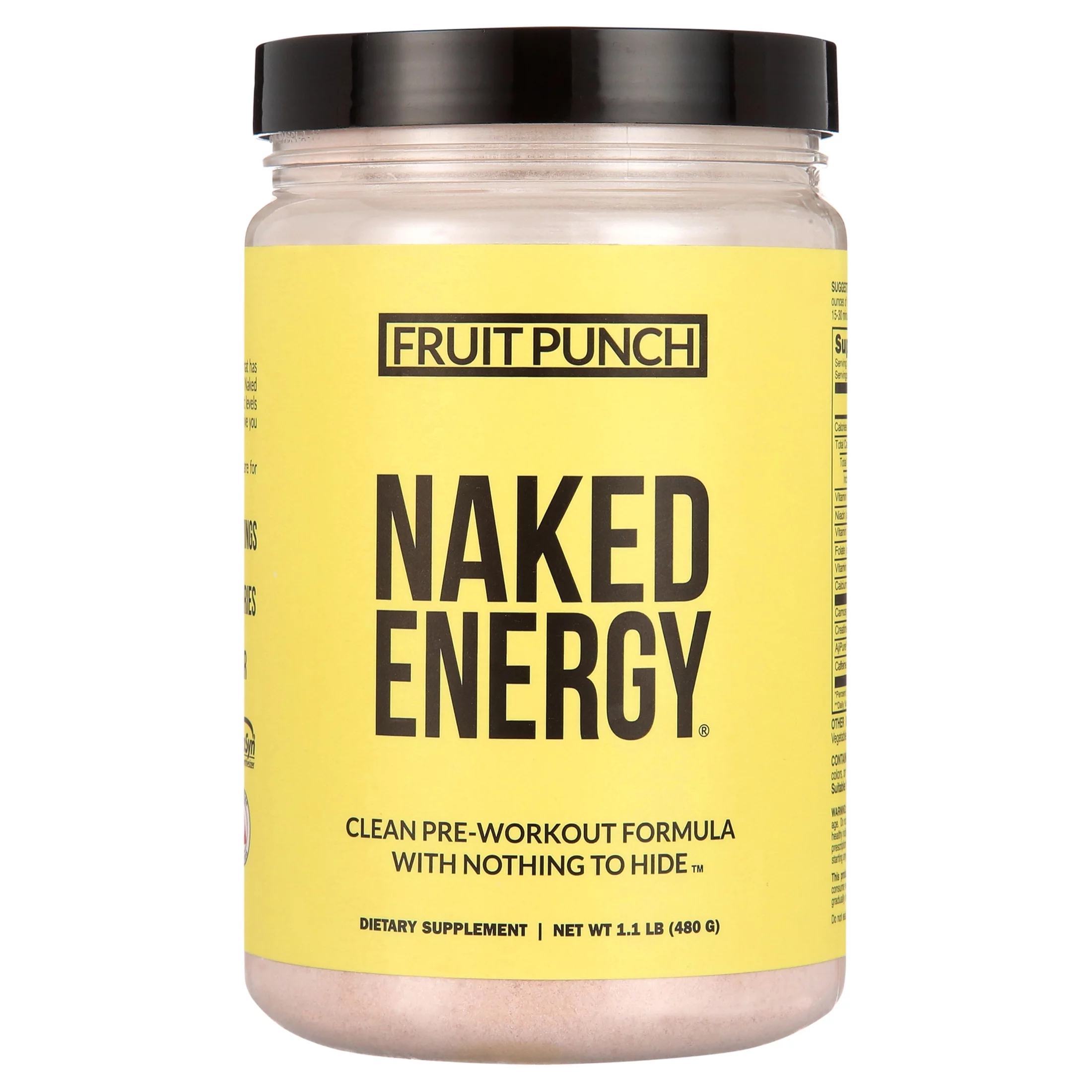 Fruit Punch Naked Energy – Clean Pre Workout Supplement for Men and Women, Vegan Friendly, No Added Sweeteners, Colors or Flavors – 30 Servings