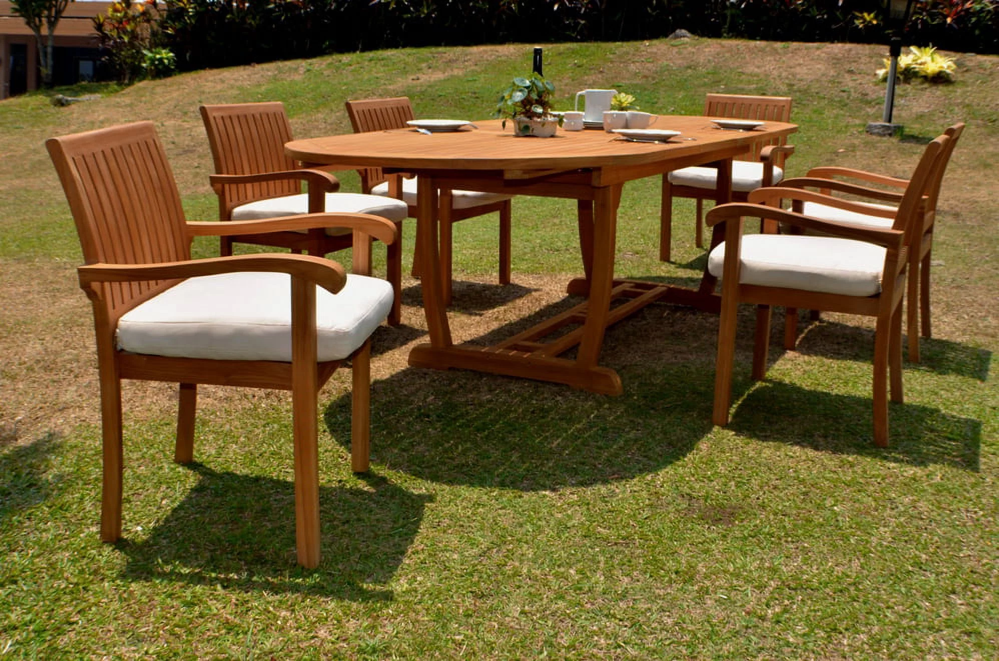 Teak Dining Set:6 Seater 7 Pc -118