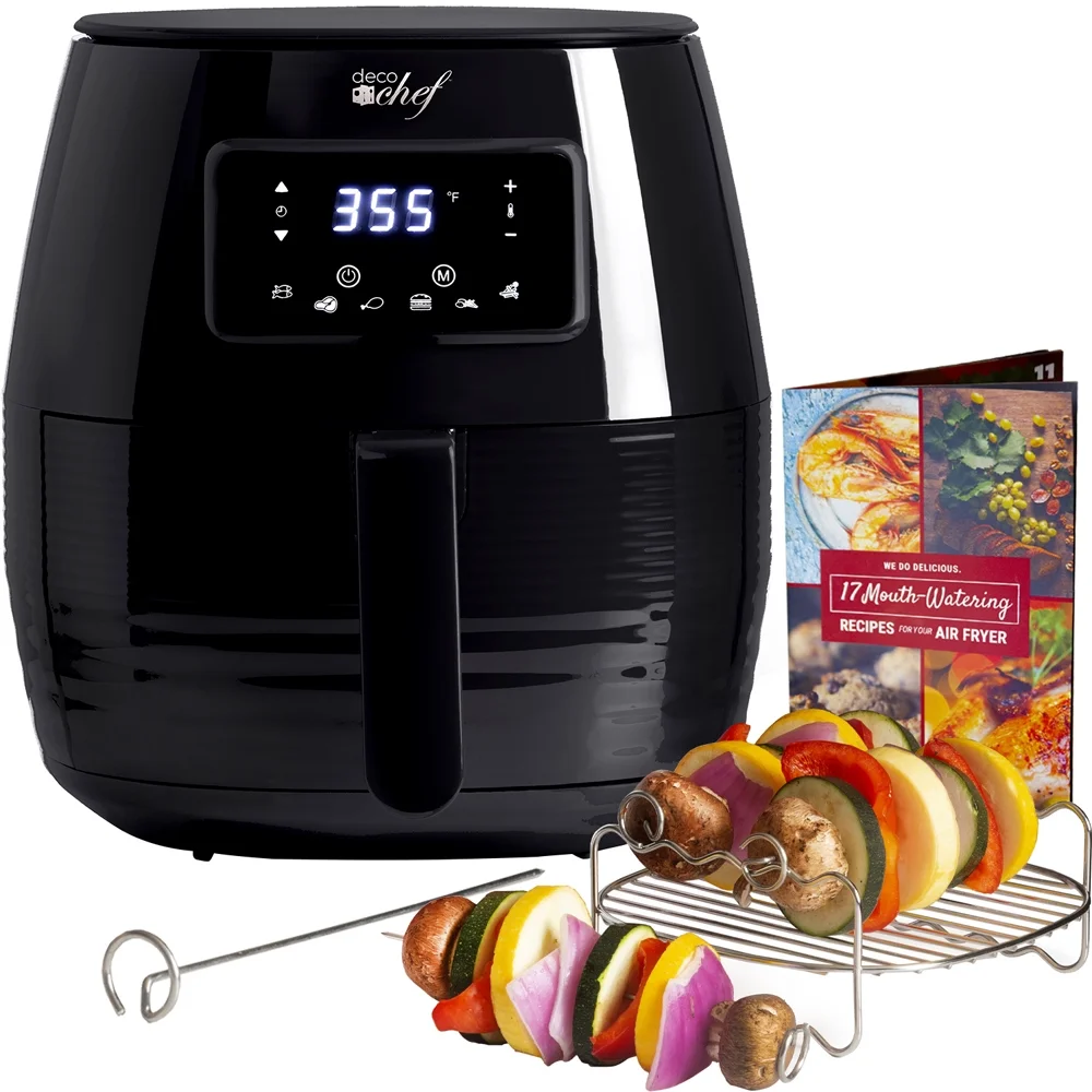 Restored Deco Chef DCDAIR05BLK Digital 5.8QT Electric Air Fryer Healthier & Faster Cooking Black (Refurbished)