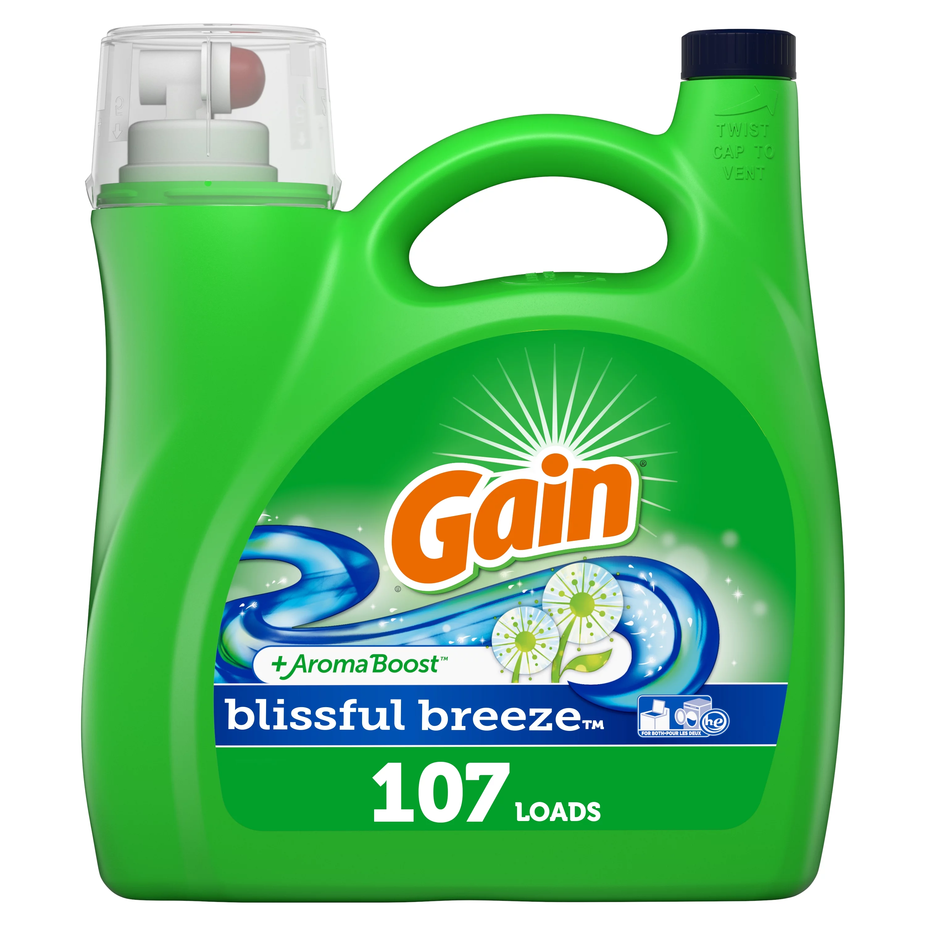 Gain Blissful Breeze, 107 Loads Liquid Laundry Detergent, 165 Fl Oz