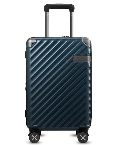 LUGGEX Luggage with Spinner Wheels, Polycarbonate Expandable Hard Shell Suitcase, Carry On 20 Inch, Charcoal Metallic
