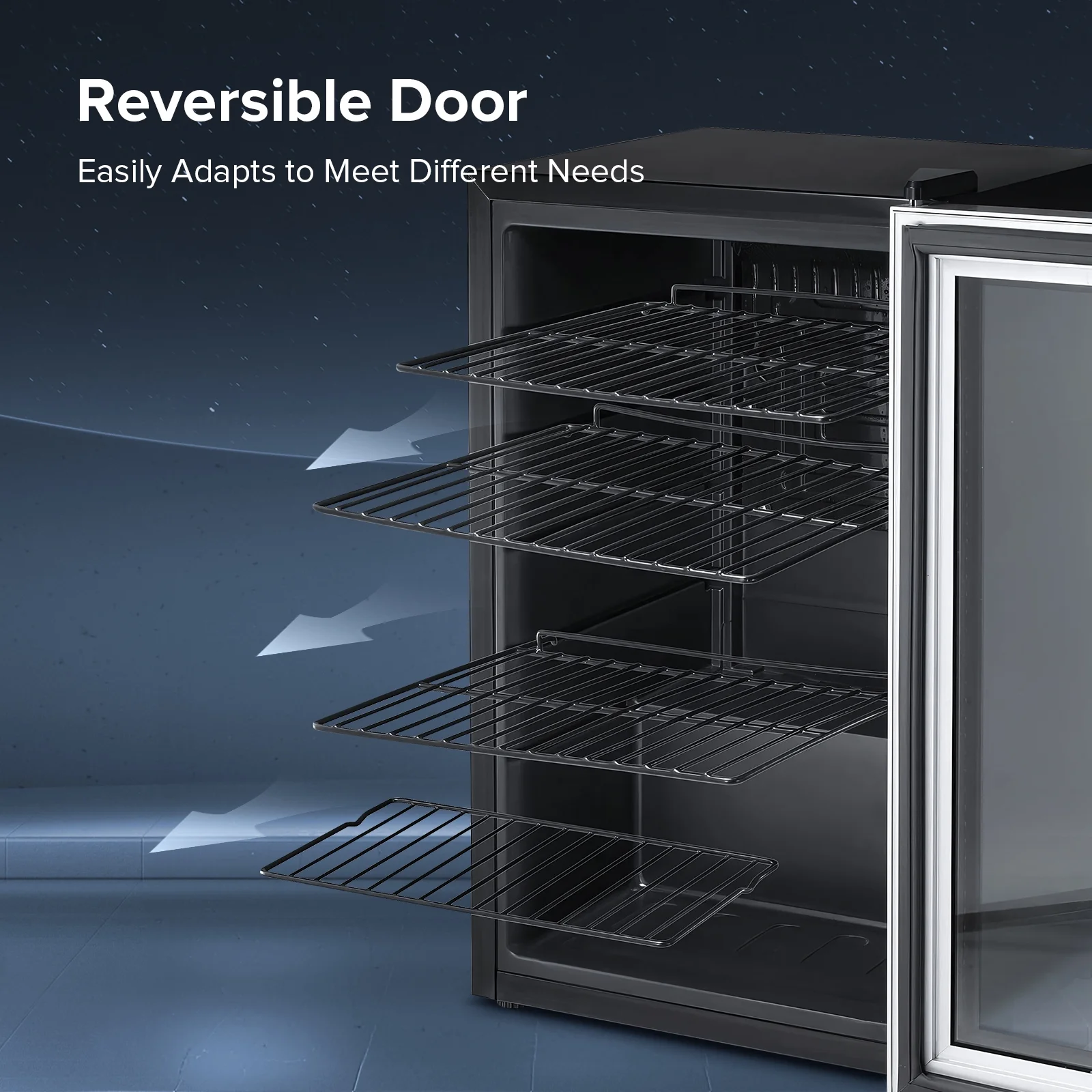 Auseo 4.4 Cu.ft Beverage Refrigerator Cooler, 37 Bottles Mini Fridge with Glass Door for Soda, Beer and Wine, Adjustable Removable Shelves, Digital Temperature,Low Noise for Bar/Office/Home/Restaurant