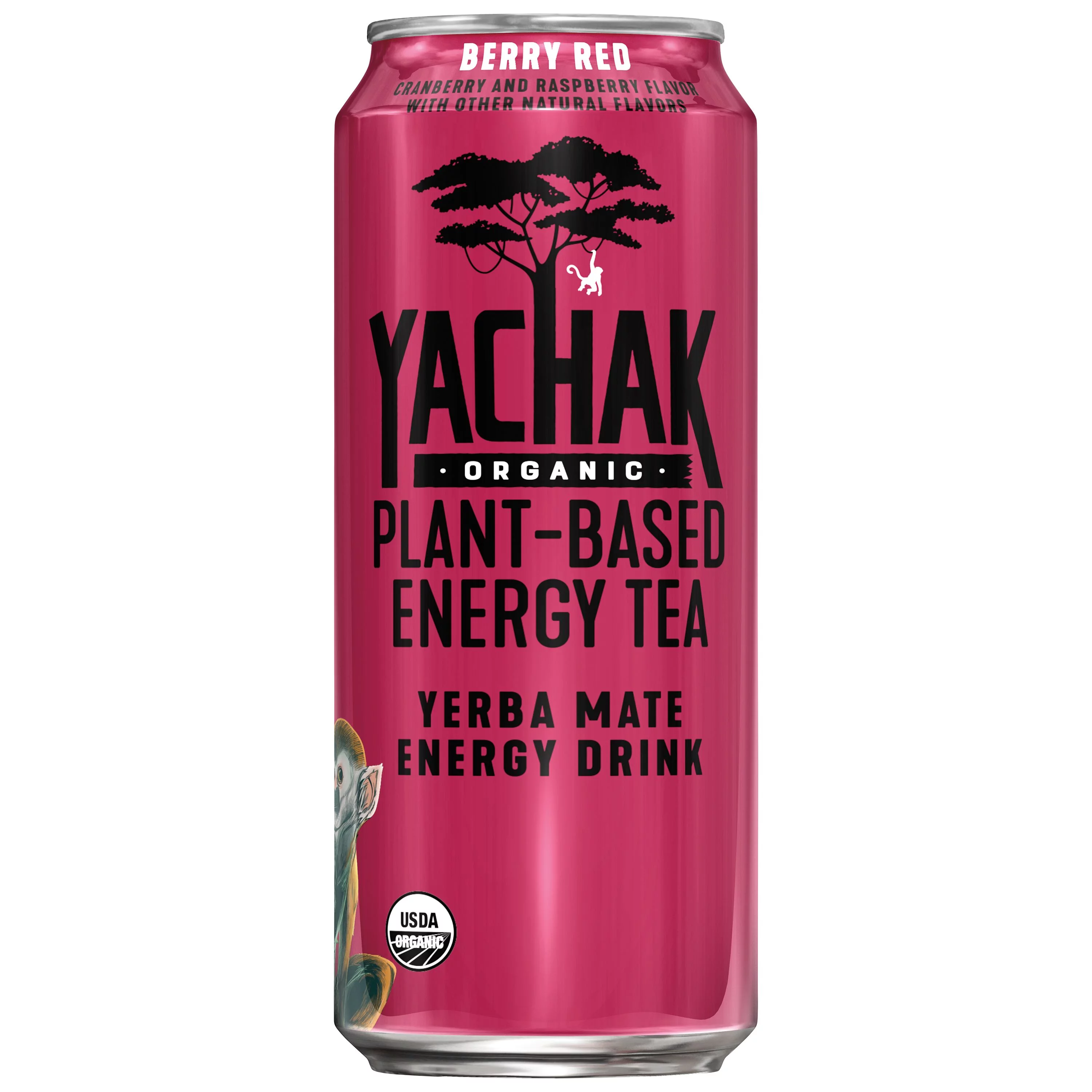 Yachak Yerba Mate Drink, Berry Red, 16 fl oz, 12 Pack Cans