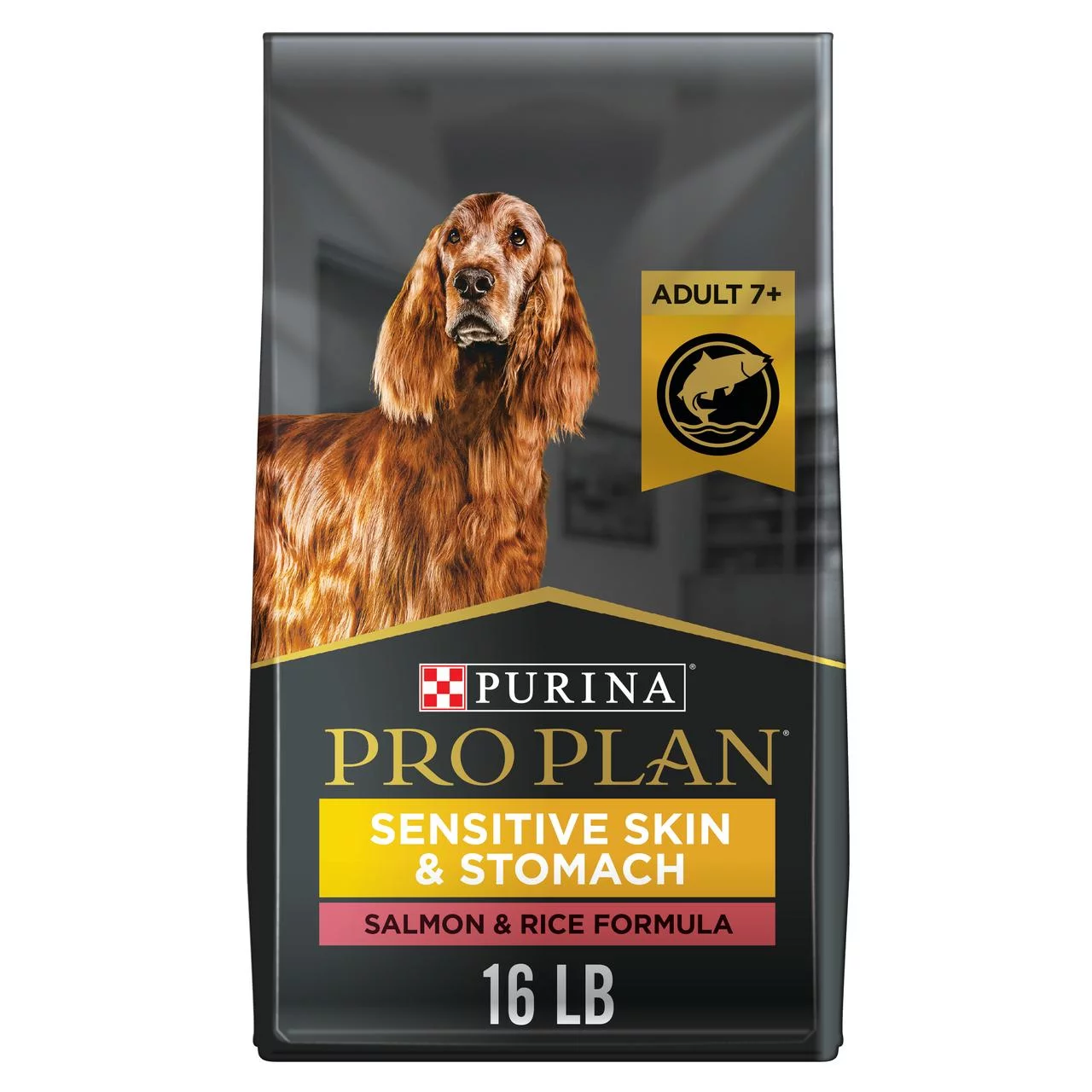 Purina Pro Plan Adult Dry Dog Food Sensitive Skin & Stomach, Salmon & Rice, 16 lb bag